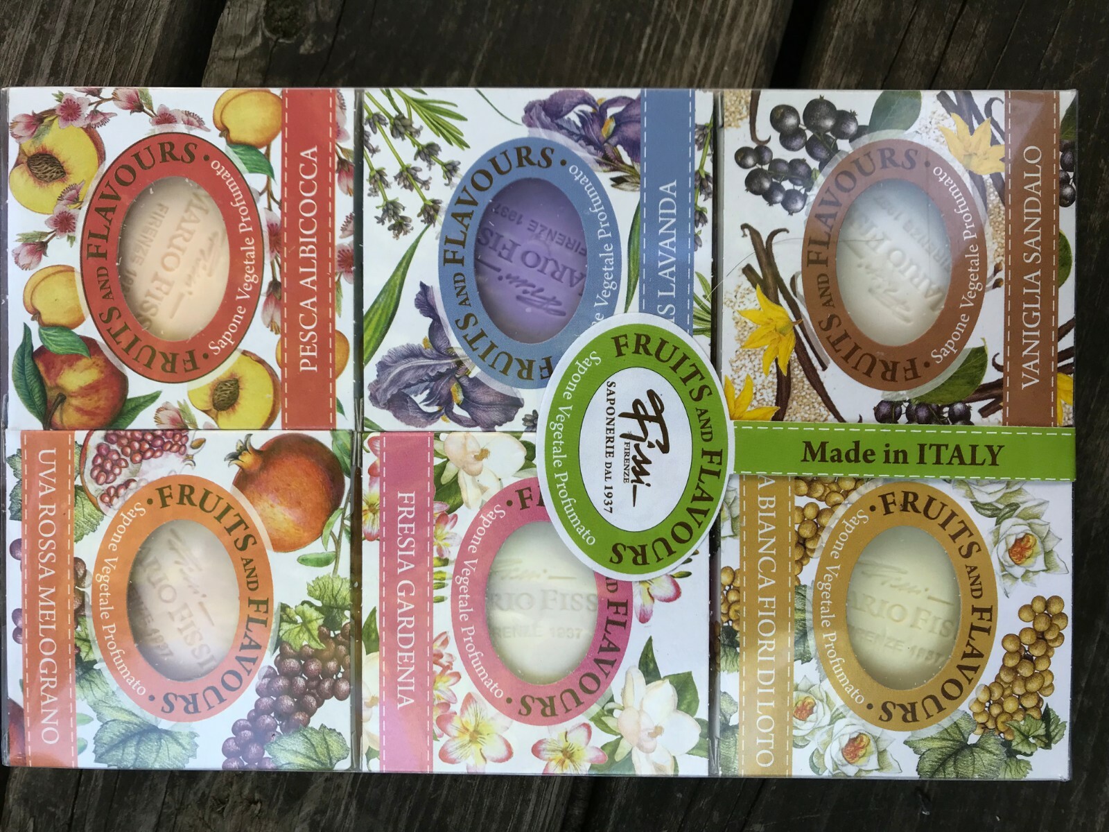 Fissi Firenze FRUITS & FLAVOURS sapone vegetable profumato 6 X 3.5 Oz.