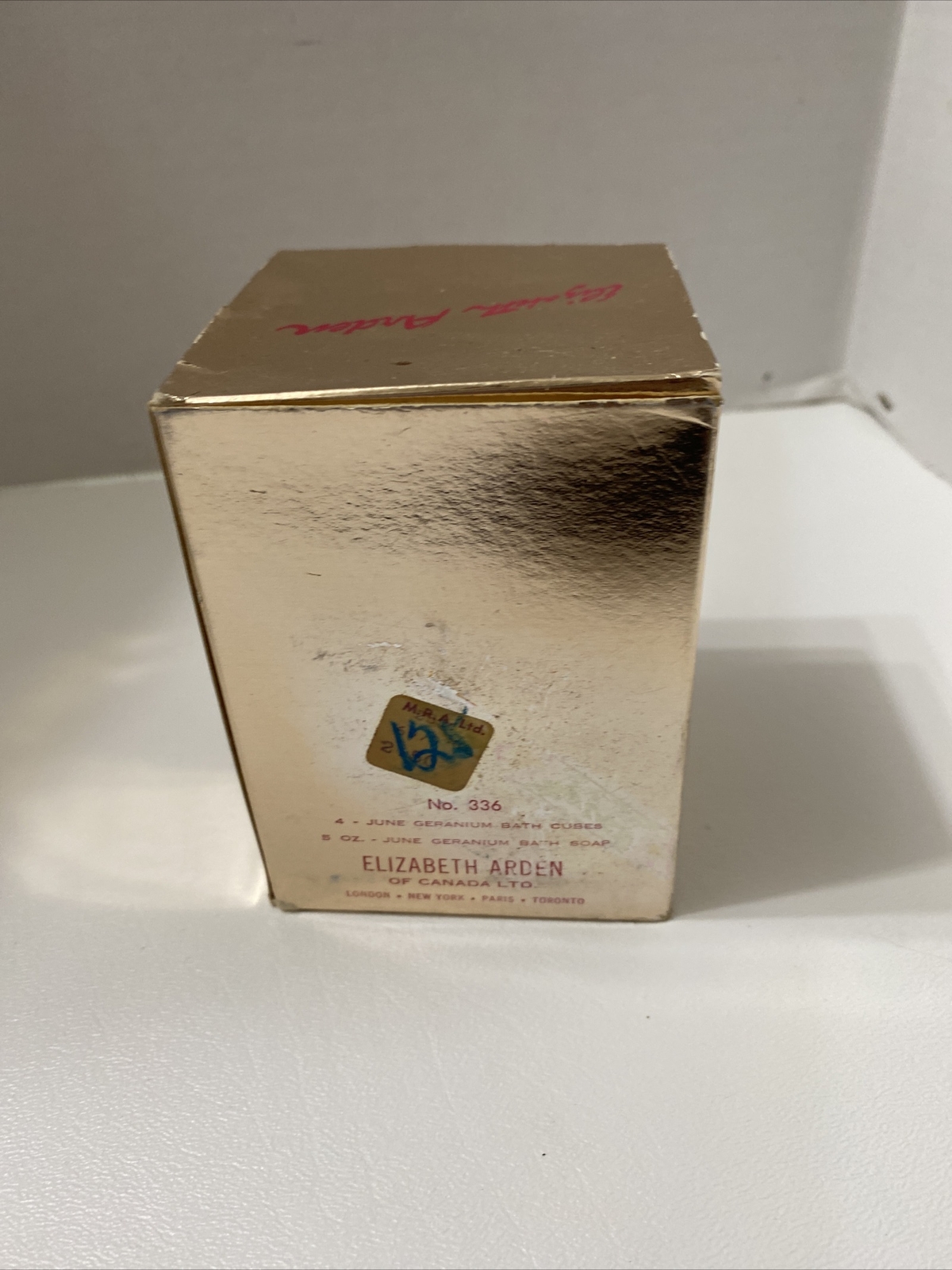 Vintage Elizabeth Arden June Geranium Bath Tray Salts Cubes Soap New