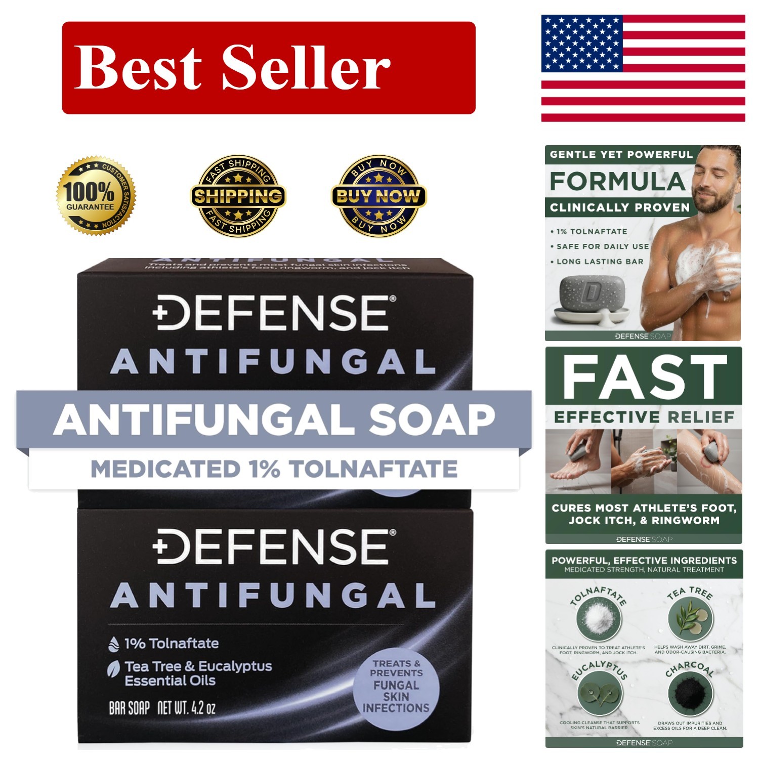 Powerful Defense Medicated Bar Soap 2-Pack – Soothing Itch Control Formula