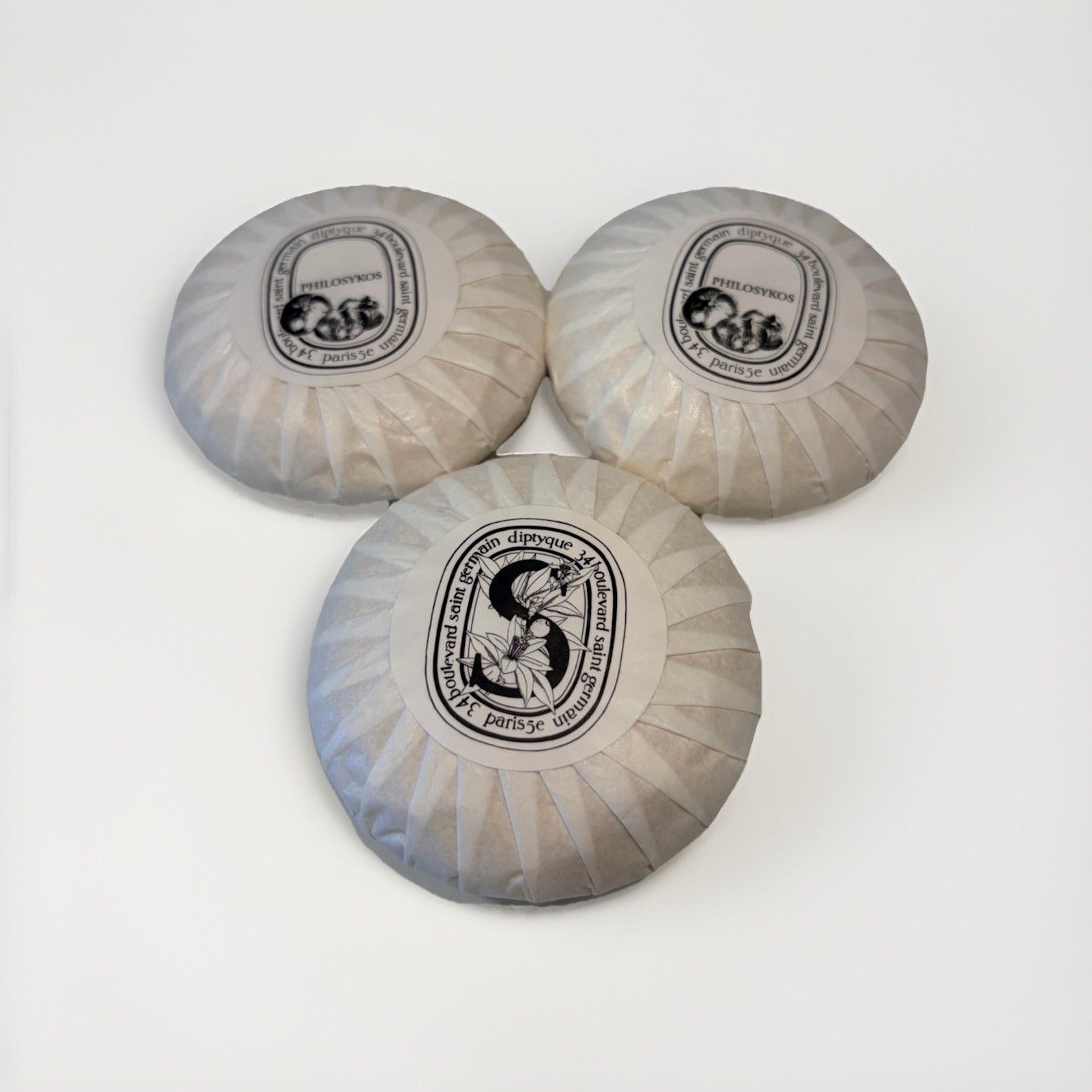 NEW Diptyque Paris Luxury Bar Soap Bundle Lot Of 3 (45g Each) Fig/Philosykos
