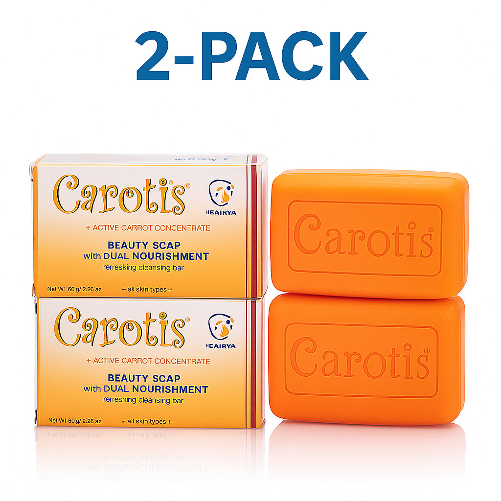 Carotis Beauty Soap 2-Pack | 80g Each Refreshing Cleansing Bars with Carrot Oil