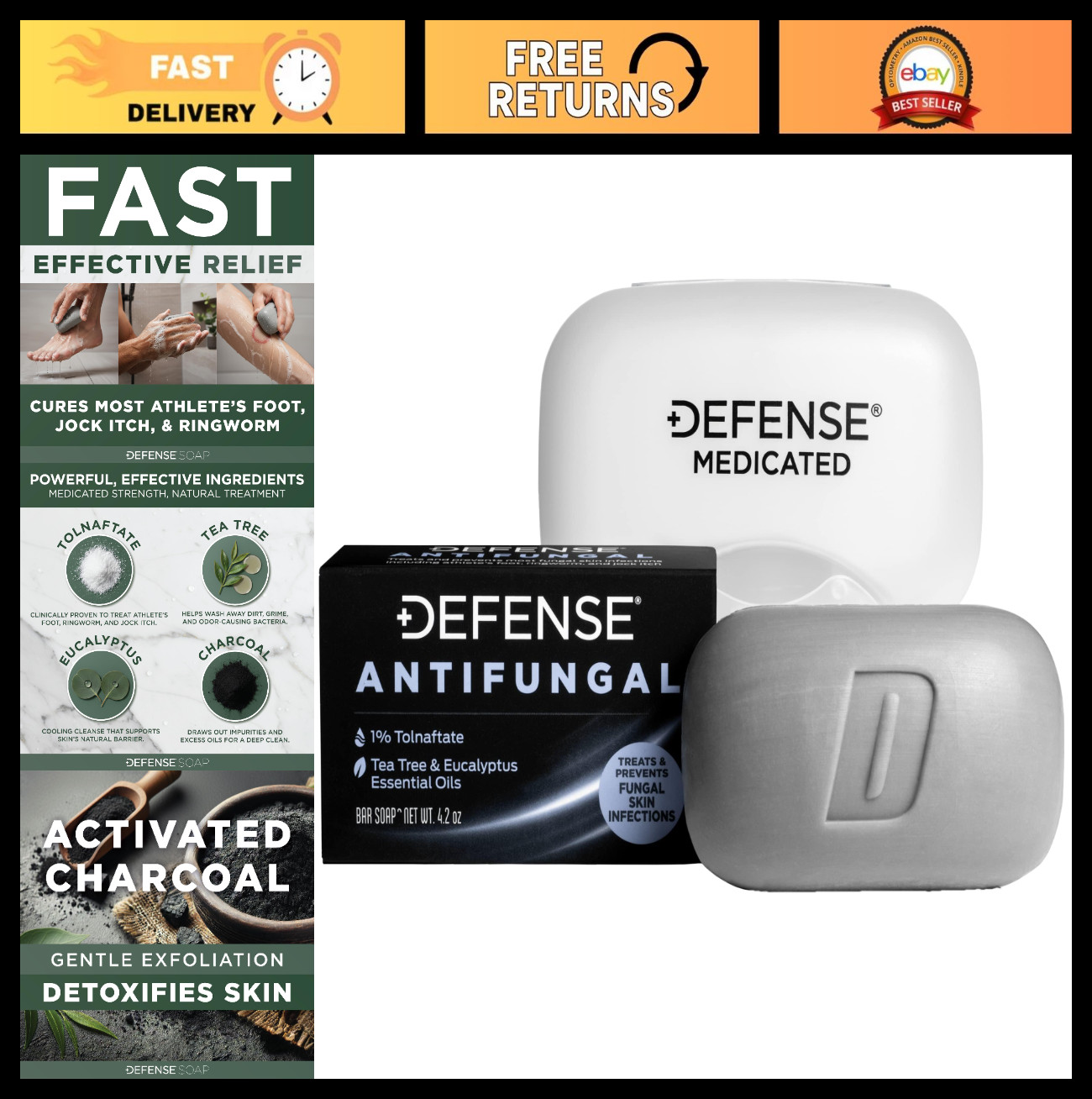 Antifungal Bar Soap for Jock Itch, Ringworm & Athlete’s Foot | Medicated Treatme