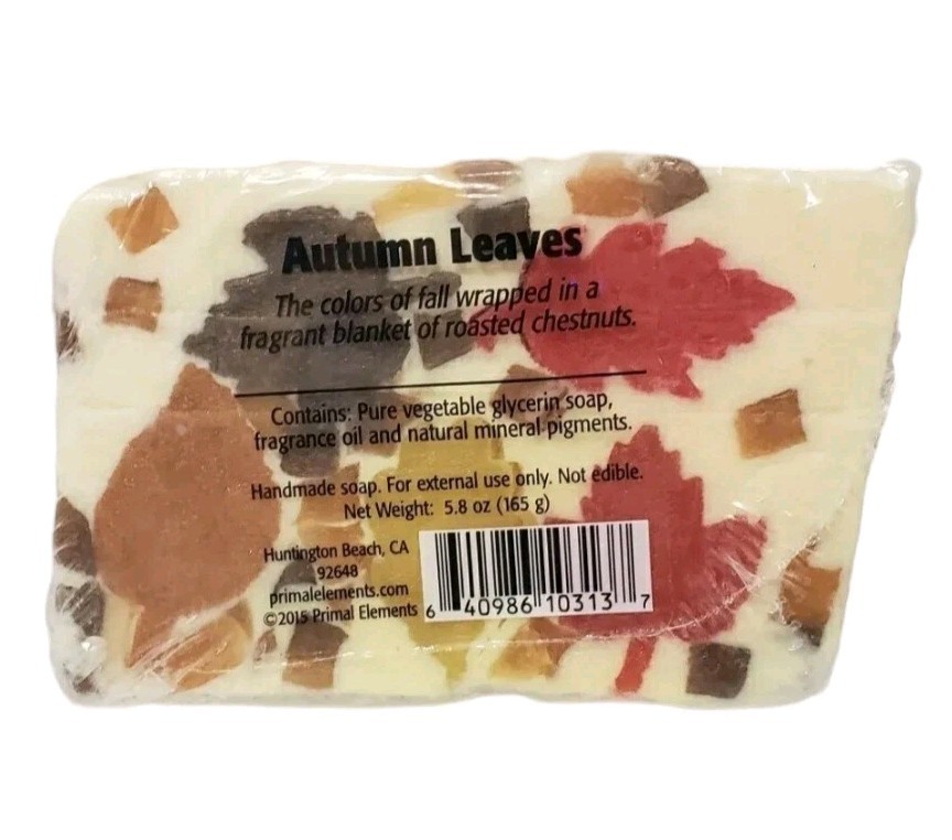 Primal Elements AUTUMN LEAVES Glycerin Bar Soap Handmade 5.8oz NEW Sealed