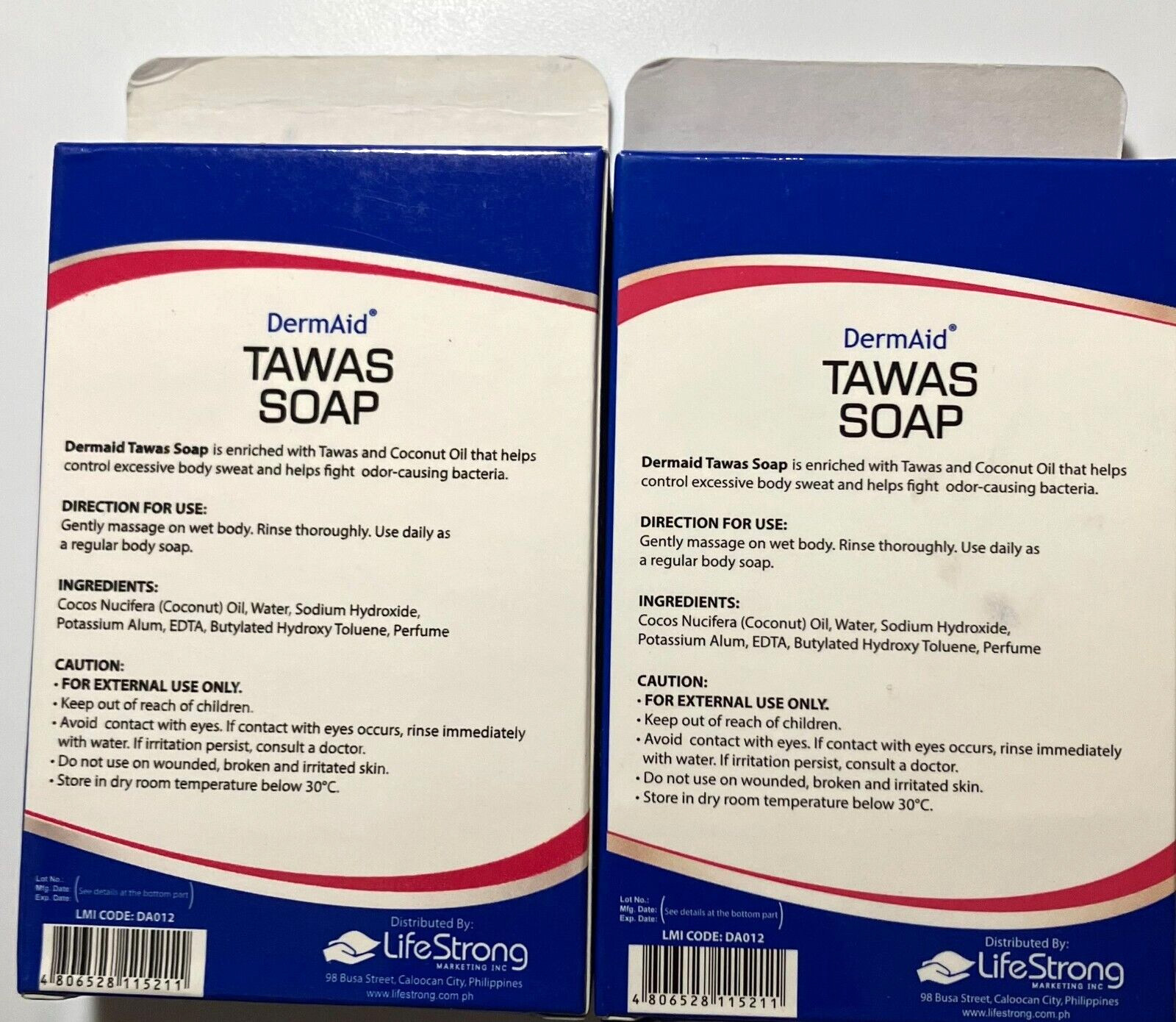 DermAid Tawas Soap Coconut Oil Body Deodorant Paraben-Free Lot of 2 New in Box