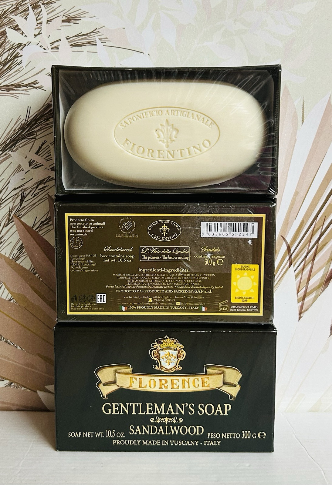 3-Pack Florence ~ Sandalwood Gentlemen’s Bar Soap 10.5 oz Each