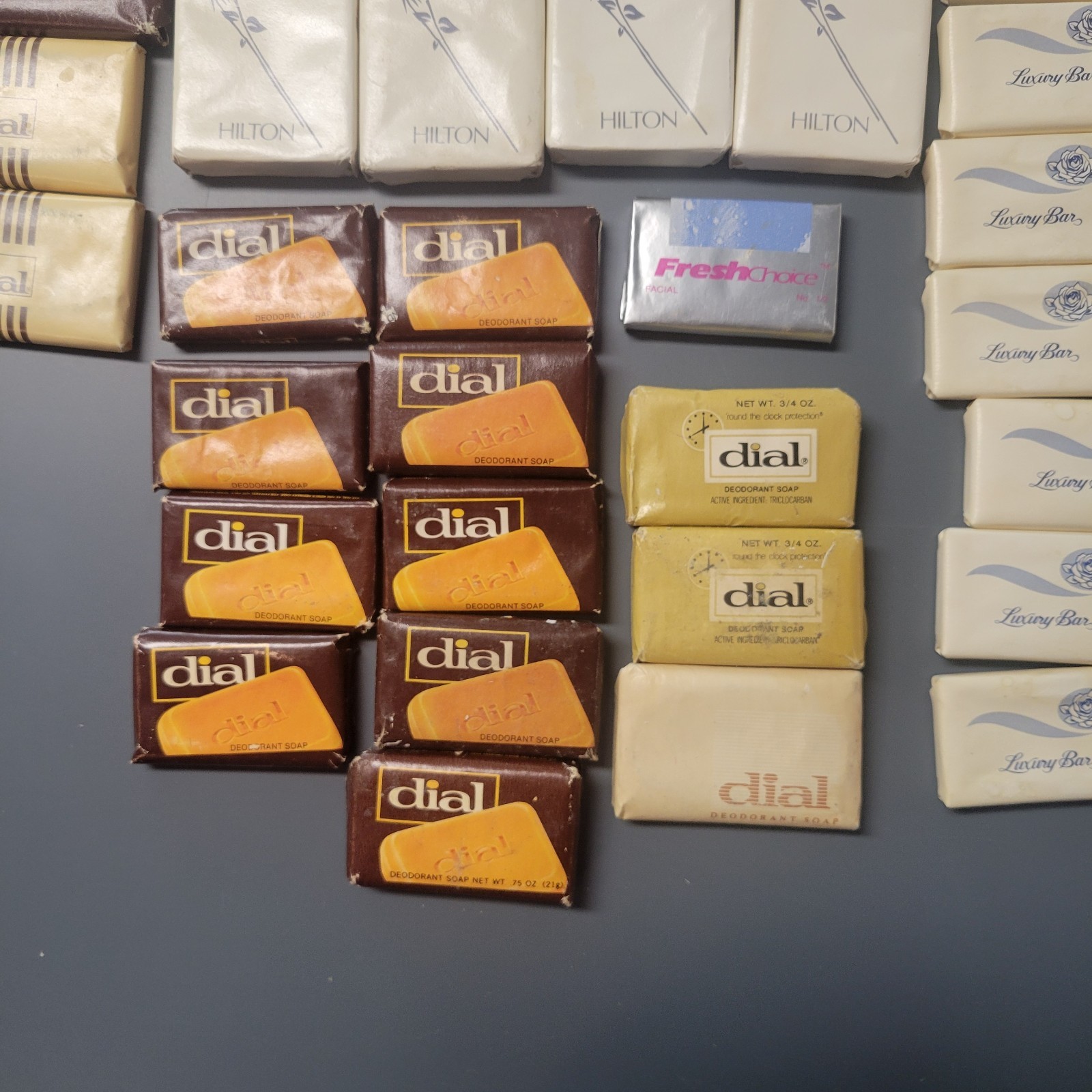 Vintage Lot of 36 Mixed Hotel Mini Soaps Dial Hilton Iowa Minnesota Ivory Boquet