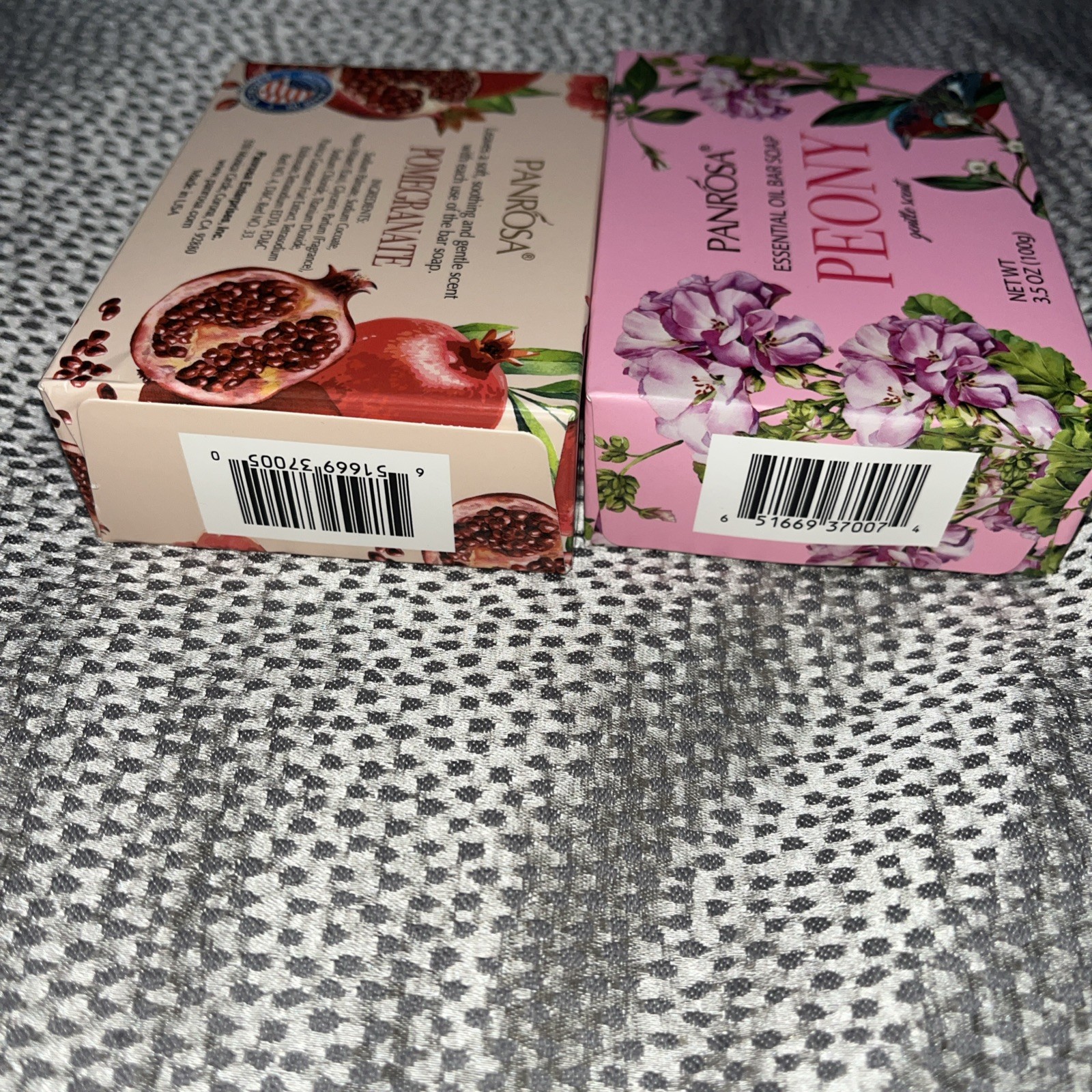 2 Bars PANROSA Fruit Essence Bar Soap Pomegranate Peony Oil Bar 3.5 oz