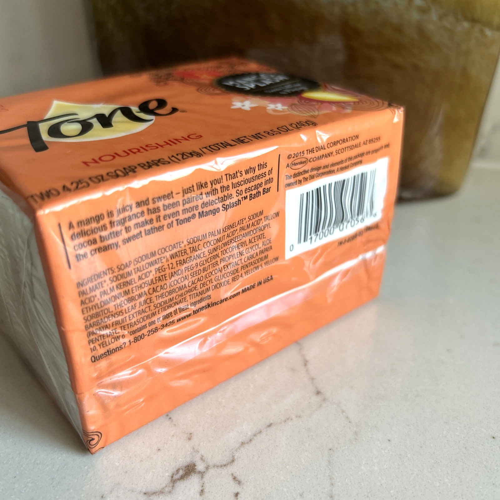 2- Tone MANGO SPLASH Cocoa Butter & Papaya 4.25 oz Each Bar Soap