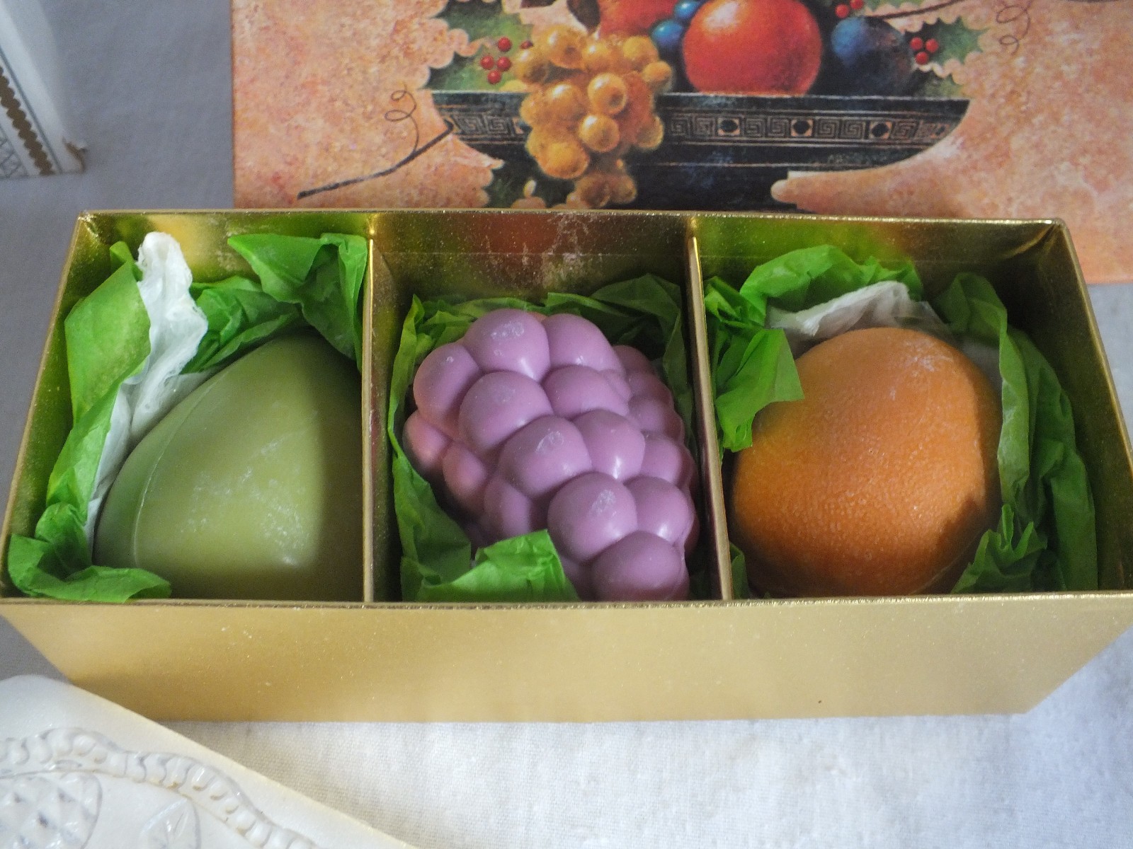 3 Avon Heart & Diamond soap and dish FRUIT BOUQUET glass Flowerfrost sherbet lot