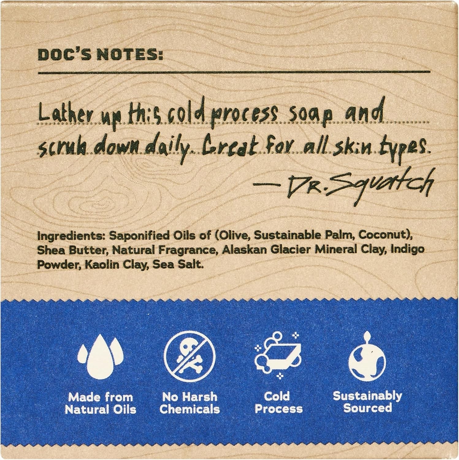 Lot 2 DR. Squatch Fresh Falls 5oz Natural Oils Bar Soap Body Bath Shower Xmas