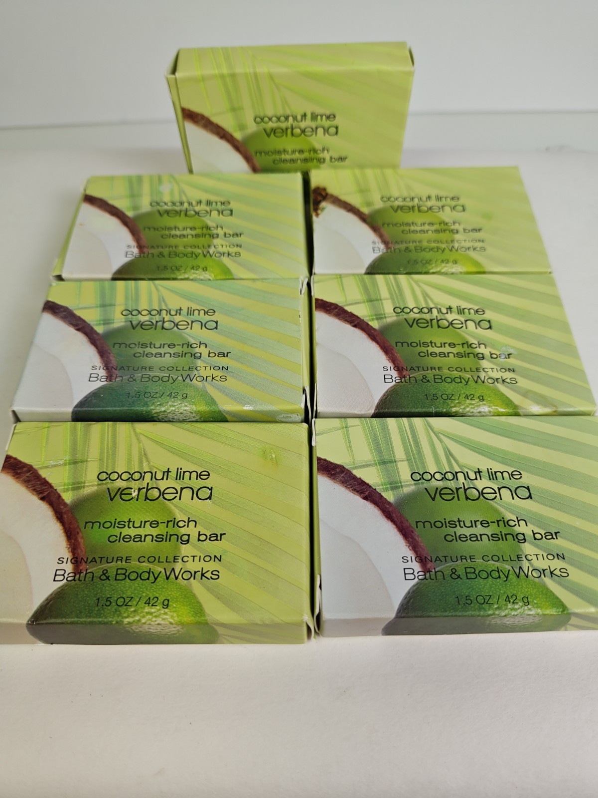7 Bath & Body Works Coconut Lime Verbena Cleansing Bar Soap 1.5 oz Lot NEW!