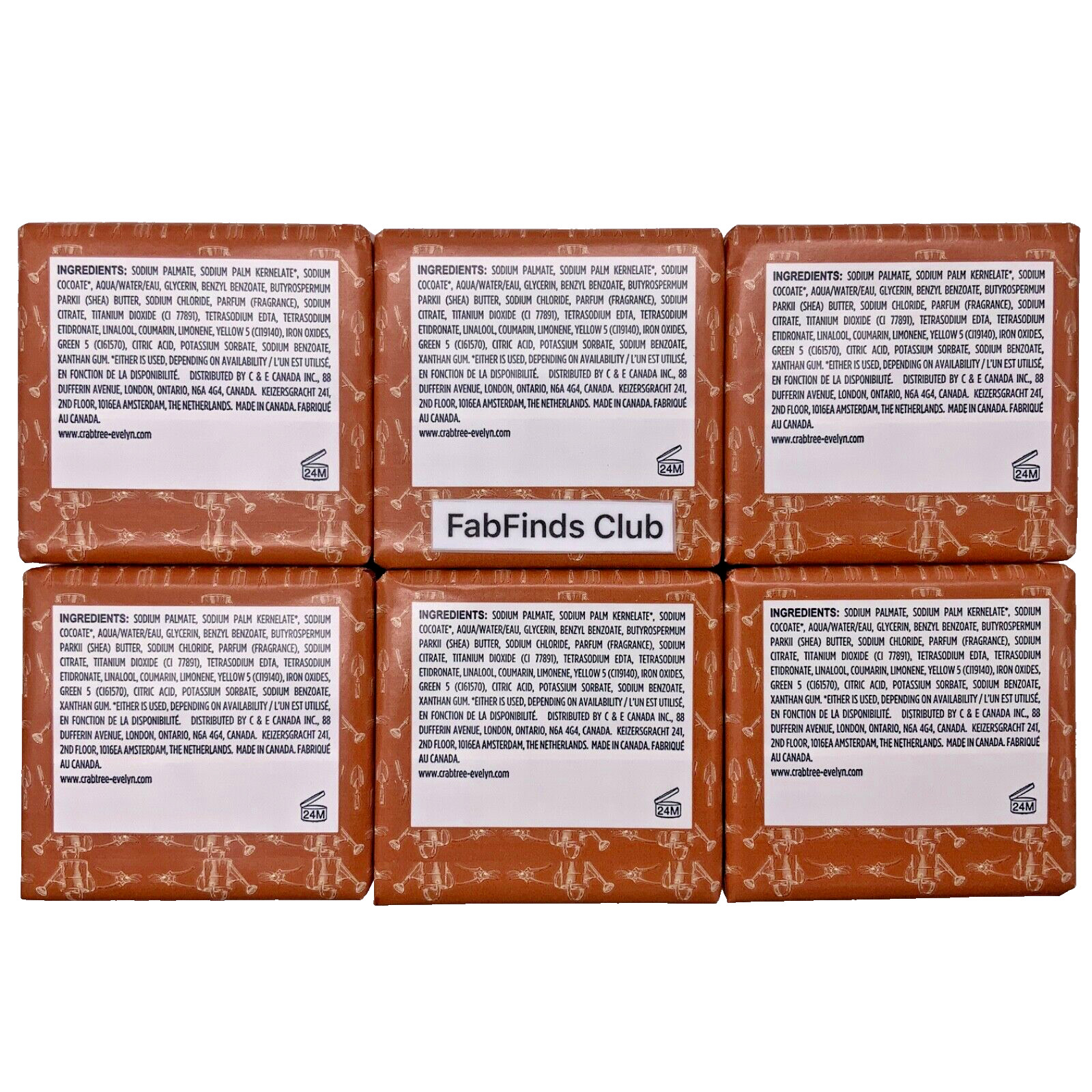 Crabtree & Evelyn Gardeners Bar Soap Triple Milled 21oz (6×3.5oz) 6pc set