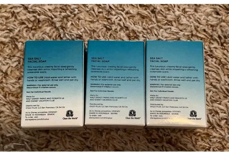 Disney Resorts H2O+ Facial Sea Salt Soap Bars lot of 3 NEW
