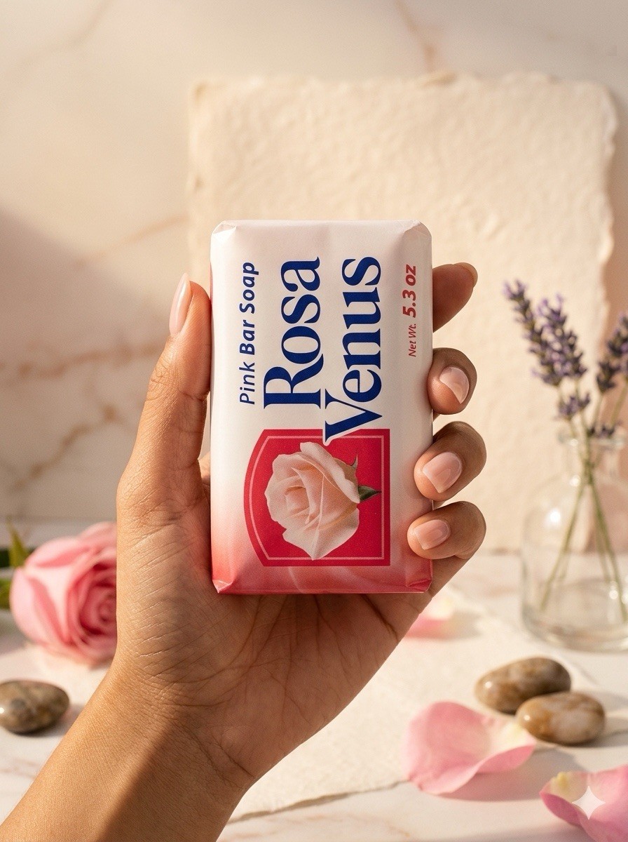 Rosa Venus Pink Bar Soap Rose Scent 5.3 oz 40 pcs Floral for Body & Hands