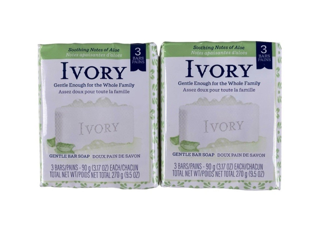 NEW! IVORY (6-BARS) 3.17 Oz. Bars ●NOTES OF ALOE● Pure Safe Clean & Simple 🫧.