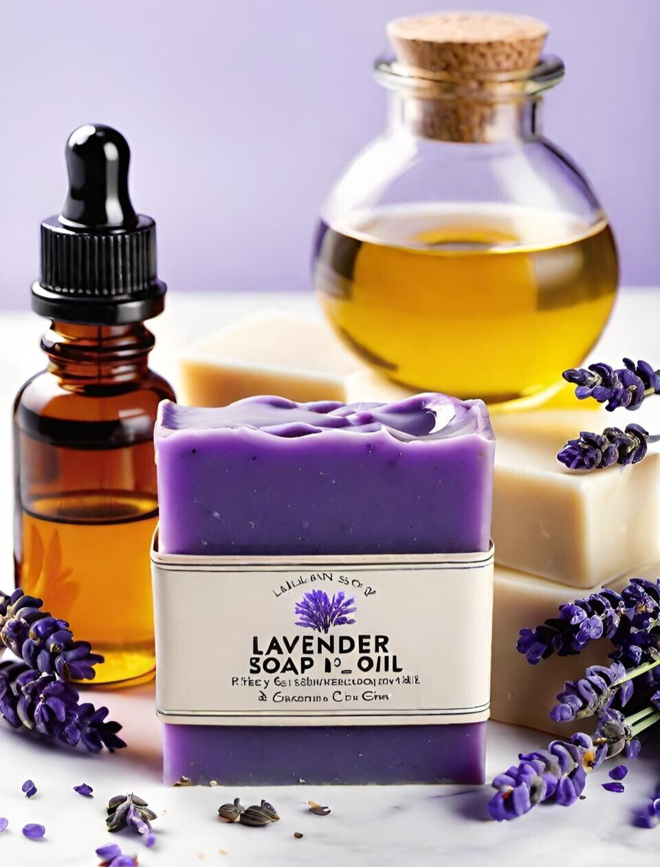Lavender Handmade Organic Soap Bar Natural Oil Wonderful Scent Premium Body Spa