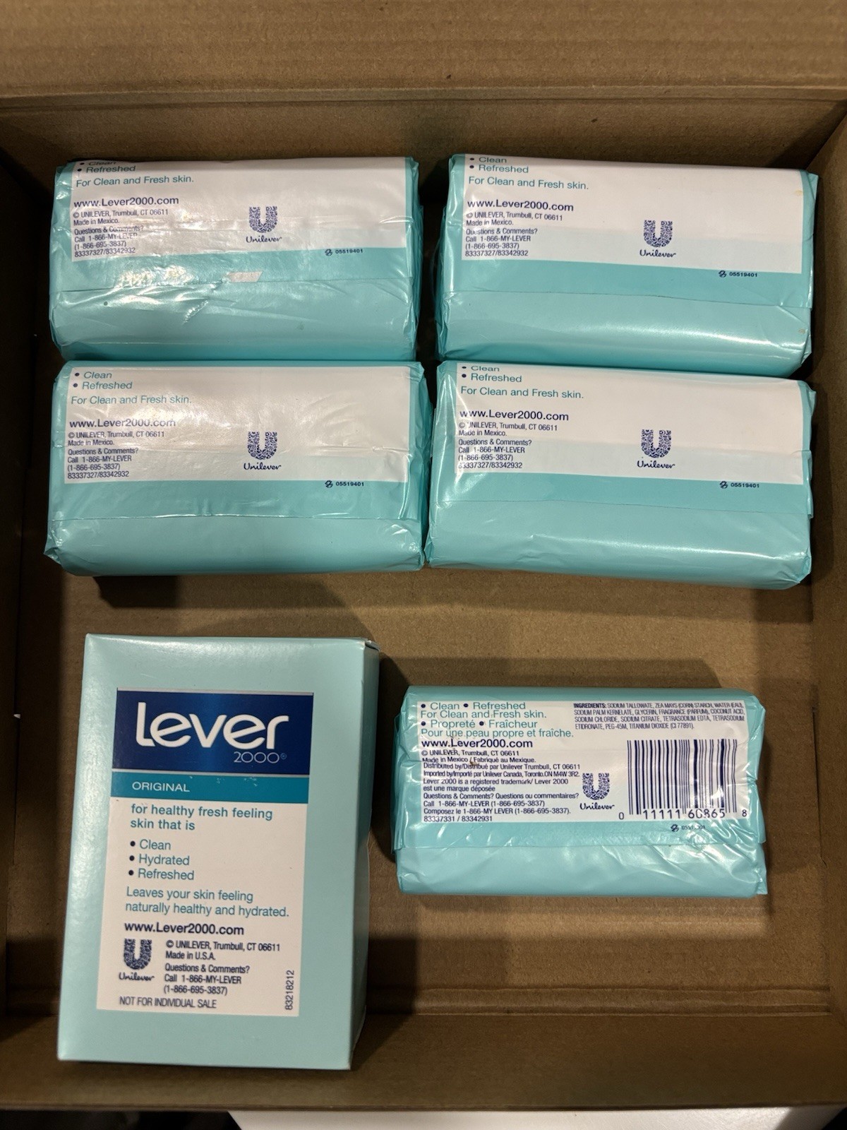 5 Lever 2000 Original Bar Soap Made In USA 4oz Bars + 1-3.15 oz New Discontinued