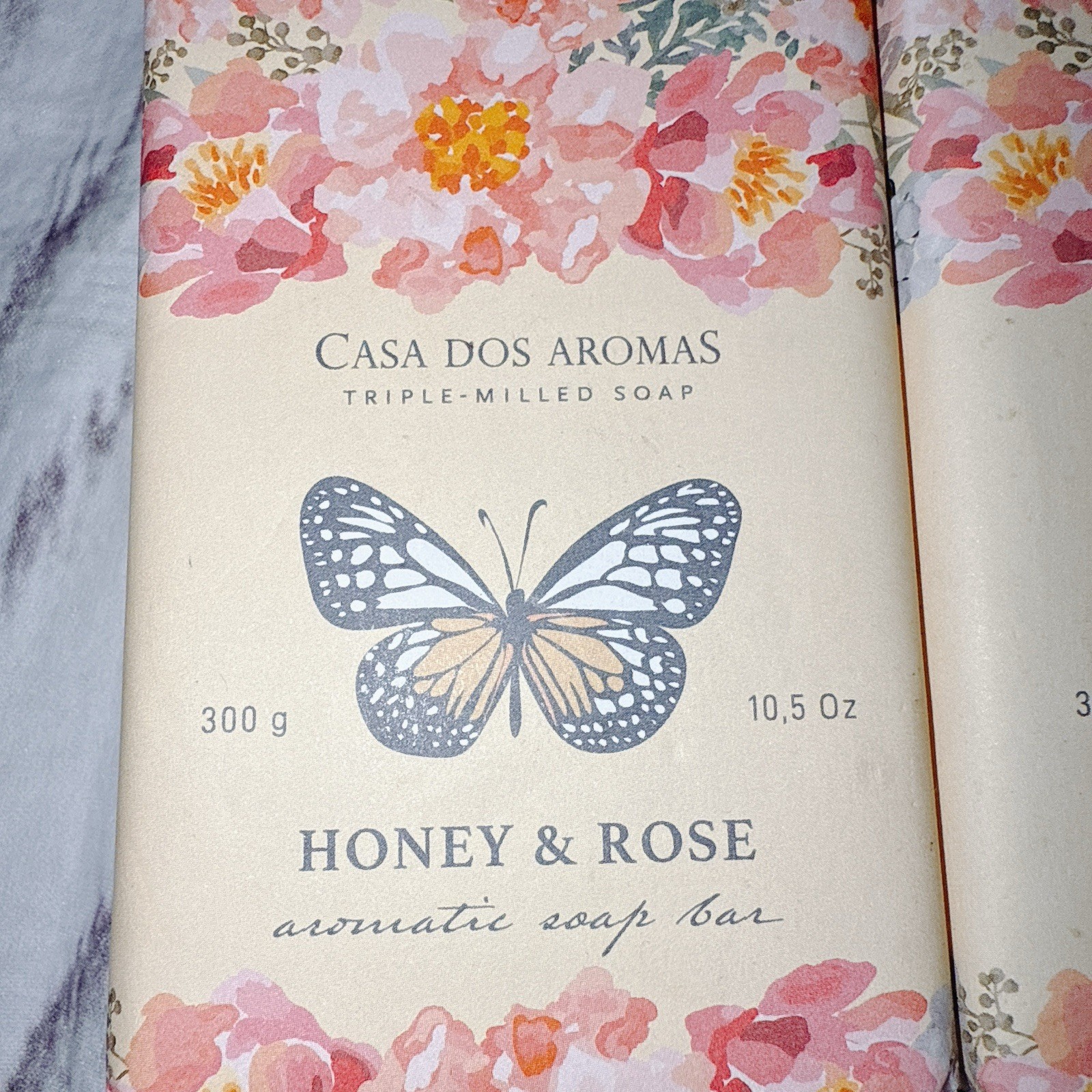 2 Pcs CASA DOS AROMAS HONEY & ROSE TRIPLE- Milled Aromatic Soap Bar 10.5 Oz