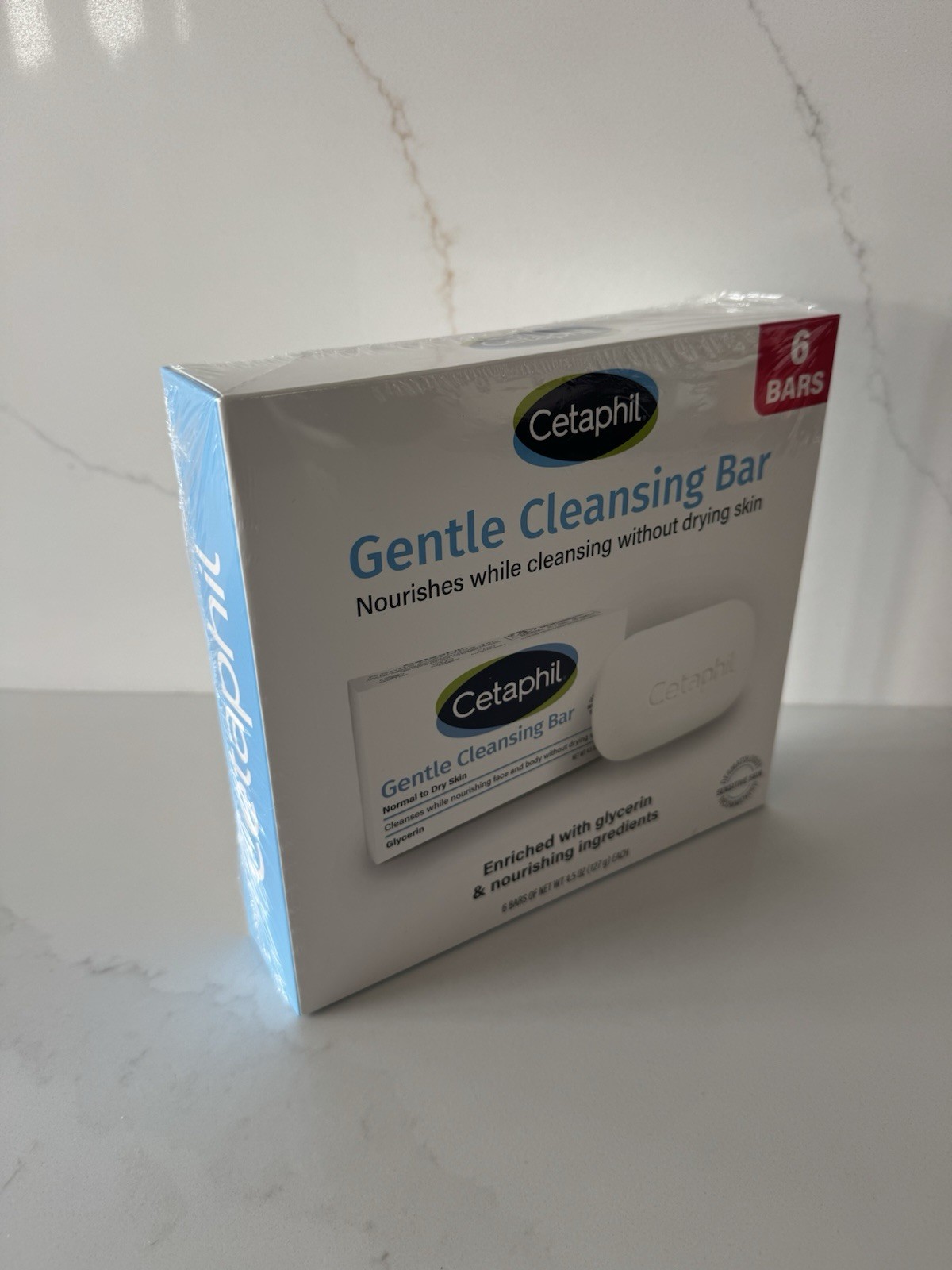 6 BARS CETAPHIL GENTLE CLEANSING BAR GLYCERIN BAR SOAP NORMAL TO DRY SKIN WASH