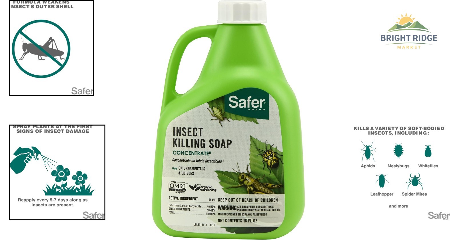 Natural Insect Killing Soap for Plants, Ideal for Vegetable and Flower Gardens