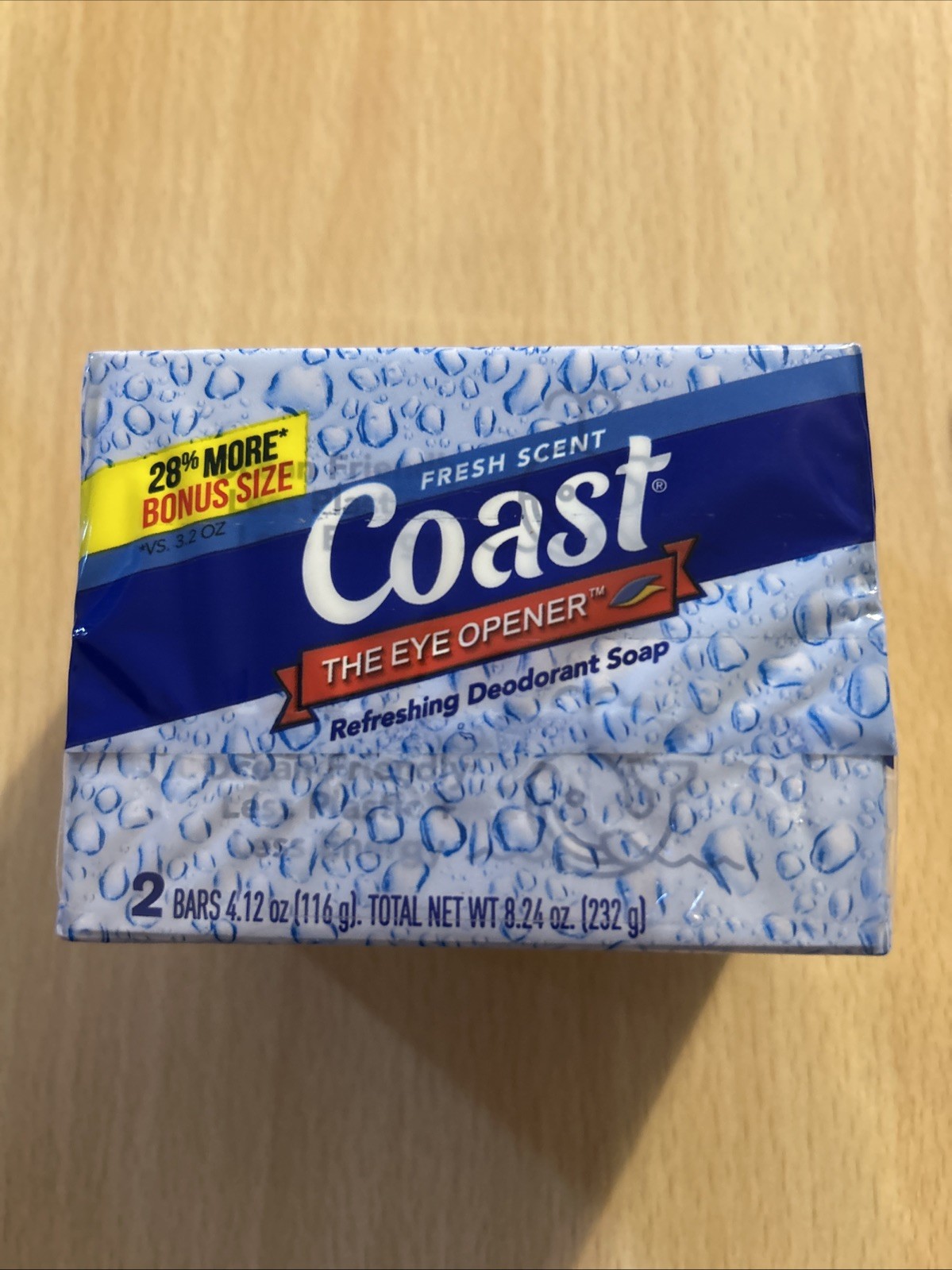 Pack of 2 Coast Deodorant Soap Bar Fresh Scent 4.12 oz Each Eye Opener