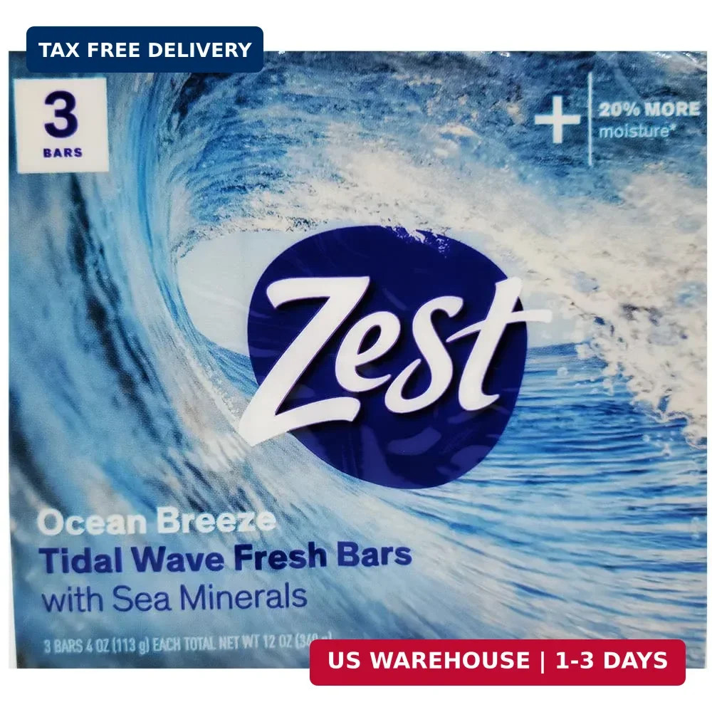 Zest Bar Soap 3 ct, ocean breeze, 12 Ounce