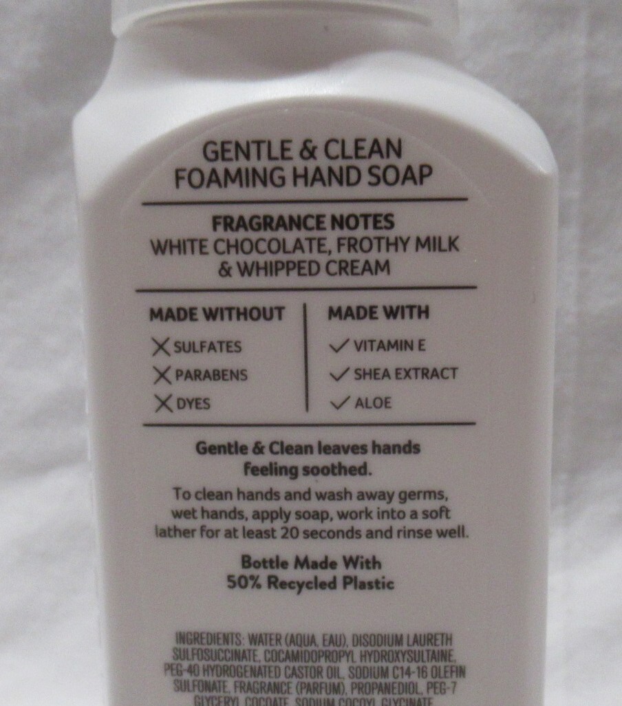 Bath & Body Works Gentle & Clean Foaming Hand Soap Set Lot 2 WHIPPED WHITE COCOA
