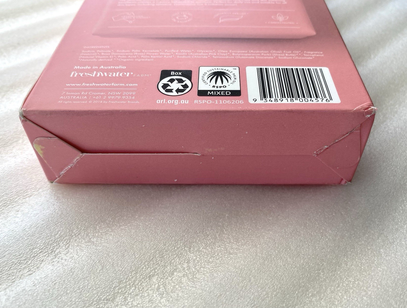 3-Pack | Freshwater Farm Australia Body Soap Bars | Rosewater + Pink Clay | 7 oz