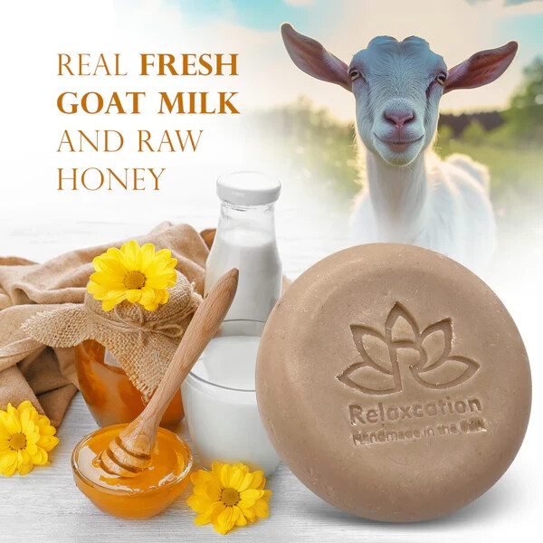 1 Natural Cold Process Soap Bar Goat Milk and Honey – Round