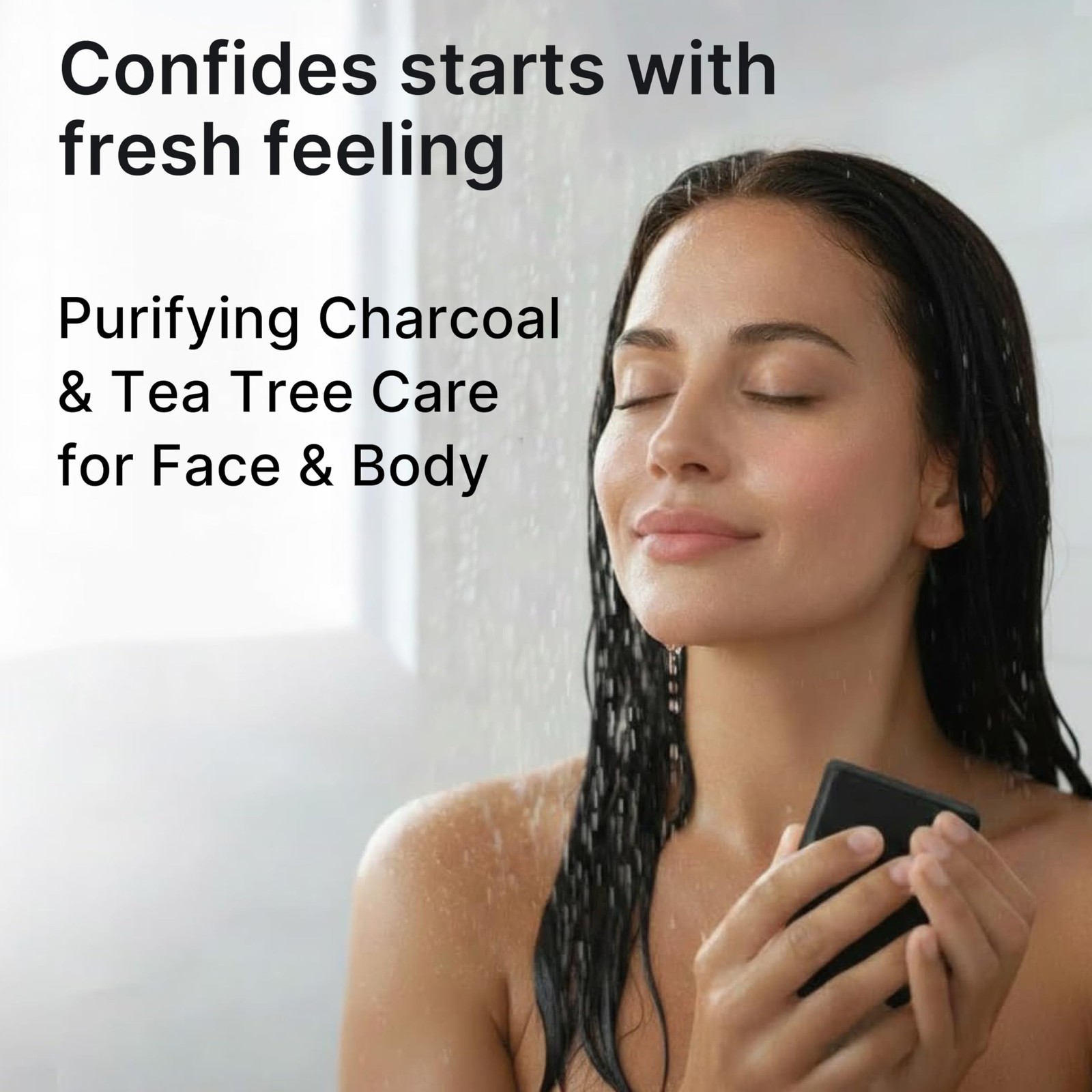 Charcoal & Tea Tree Oil Soap Bar – Advanced Deep Cleansing Face & Body Wash f…