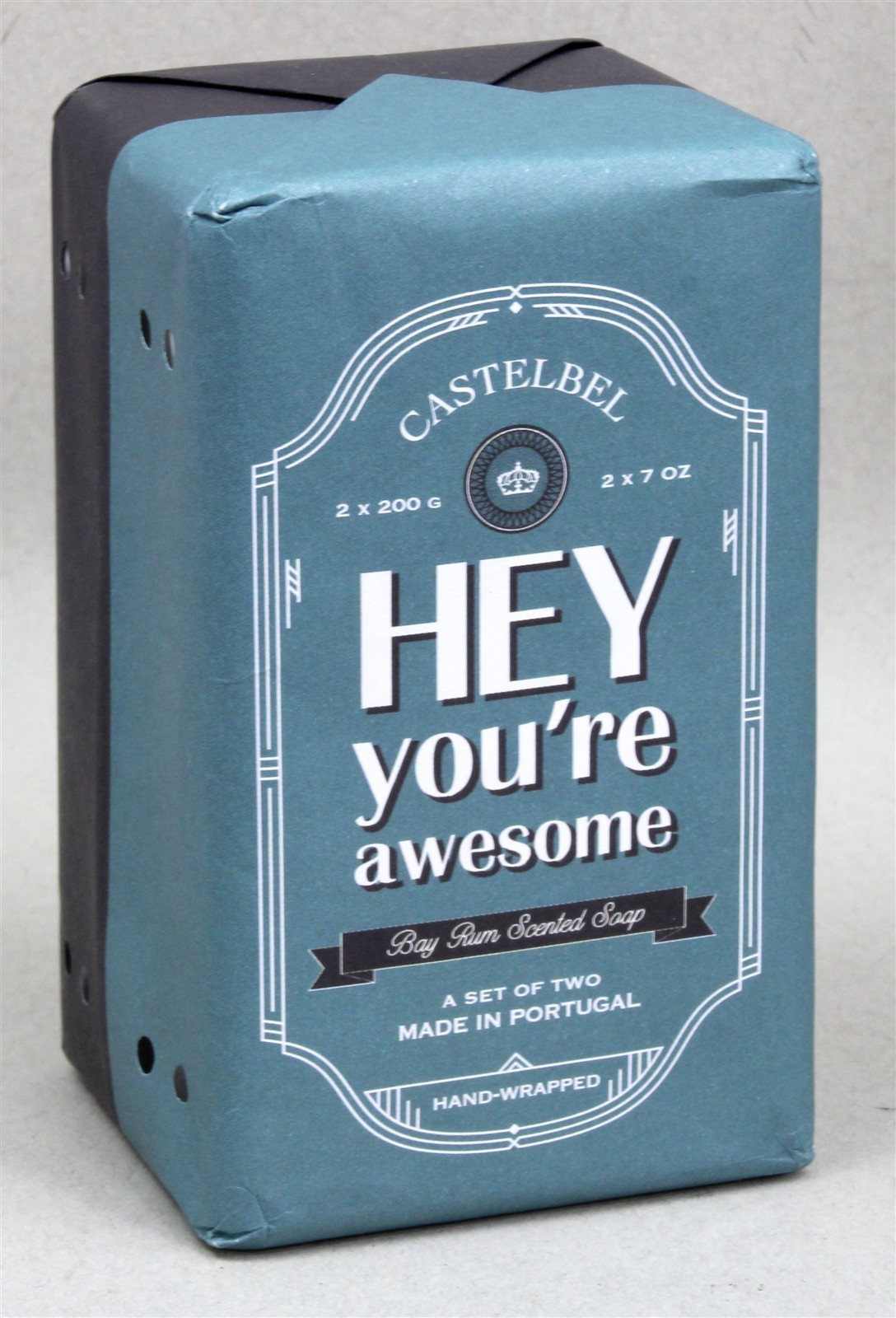 2 Bars CASTELBEL MEN Bay Rum Scented Bar Soap Hey You’re Awesome 7oz Ea Portugal
