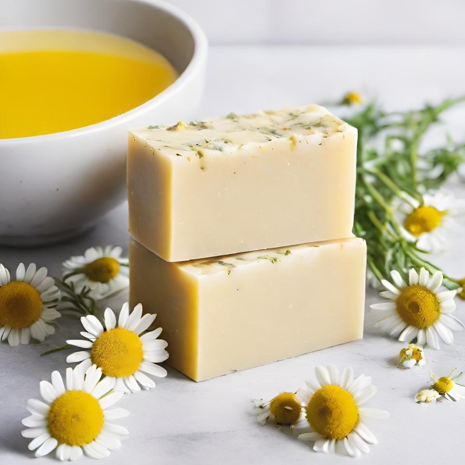Chamomile Handmade Organic Soap Bar Natural Oil Wonderful Scent Premium Body Spa
