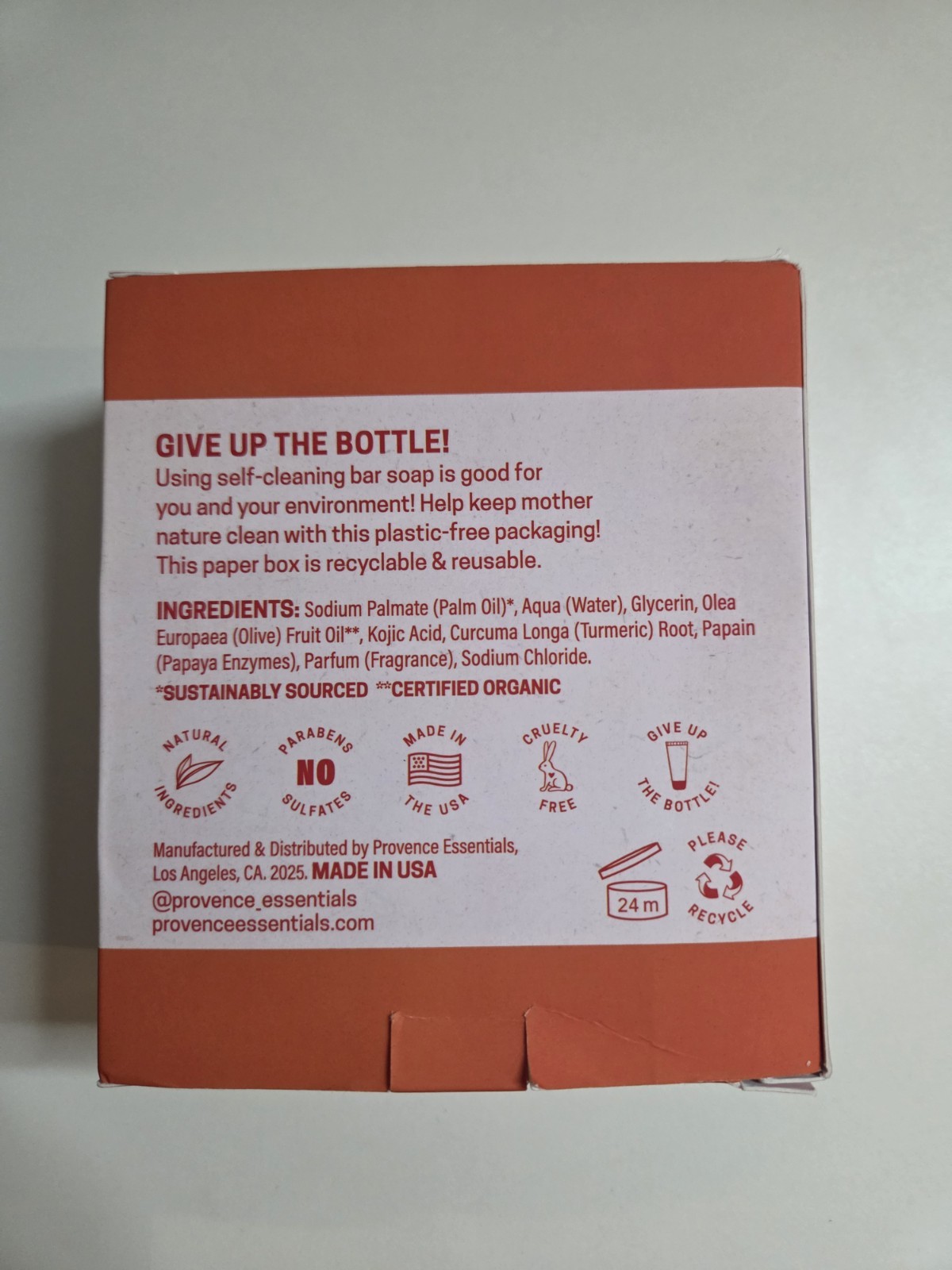 Provence Essentials Kojic Acid Turmeric Papaya Bar Soap Set, 3 Bars