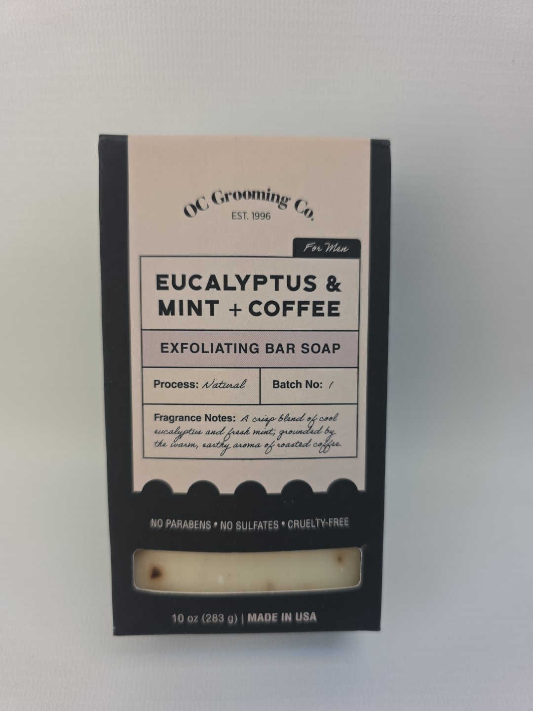 OC Grooming Co. – Eucalyptus & Mint & Coffee Exfoliating Bar Soap 10 oz