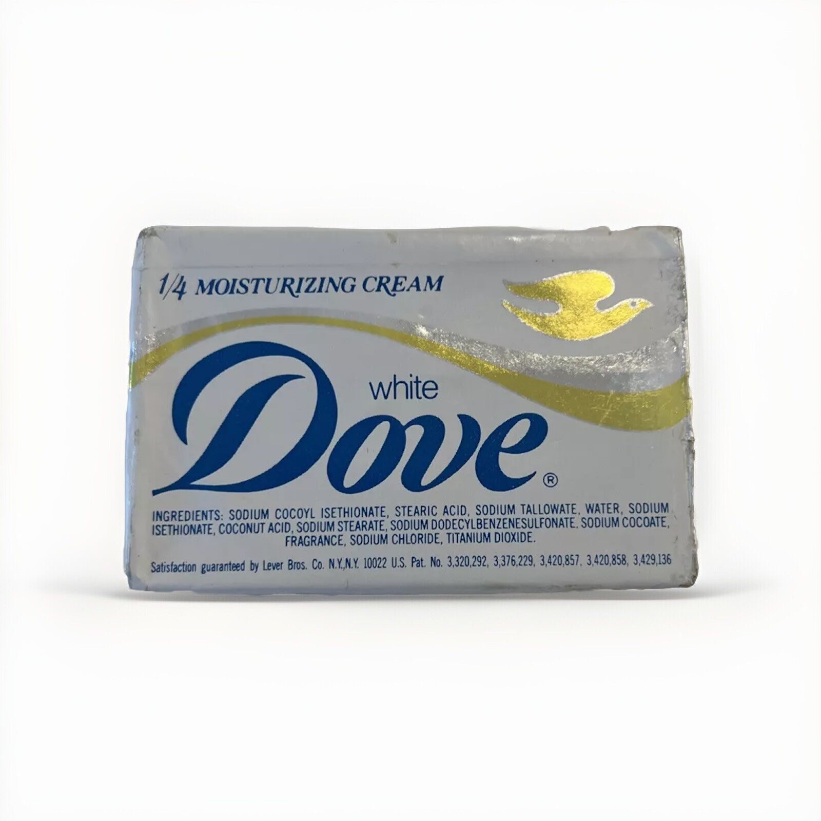 Vtg Dove Beauty Bar Soap White 4.75 oz Vintage 1/4 Moisturizing Cream