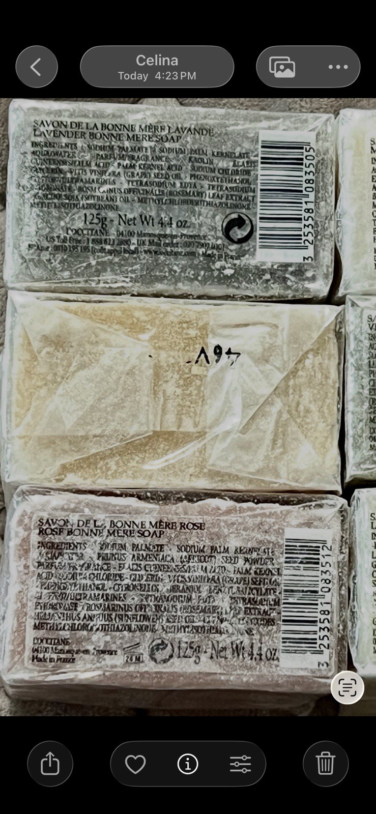 L’Occitane Bonne Mere Soap Lot 6 Bars 4.4 oz New READ Linden Rose Milk Lavender
