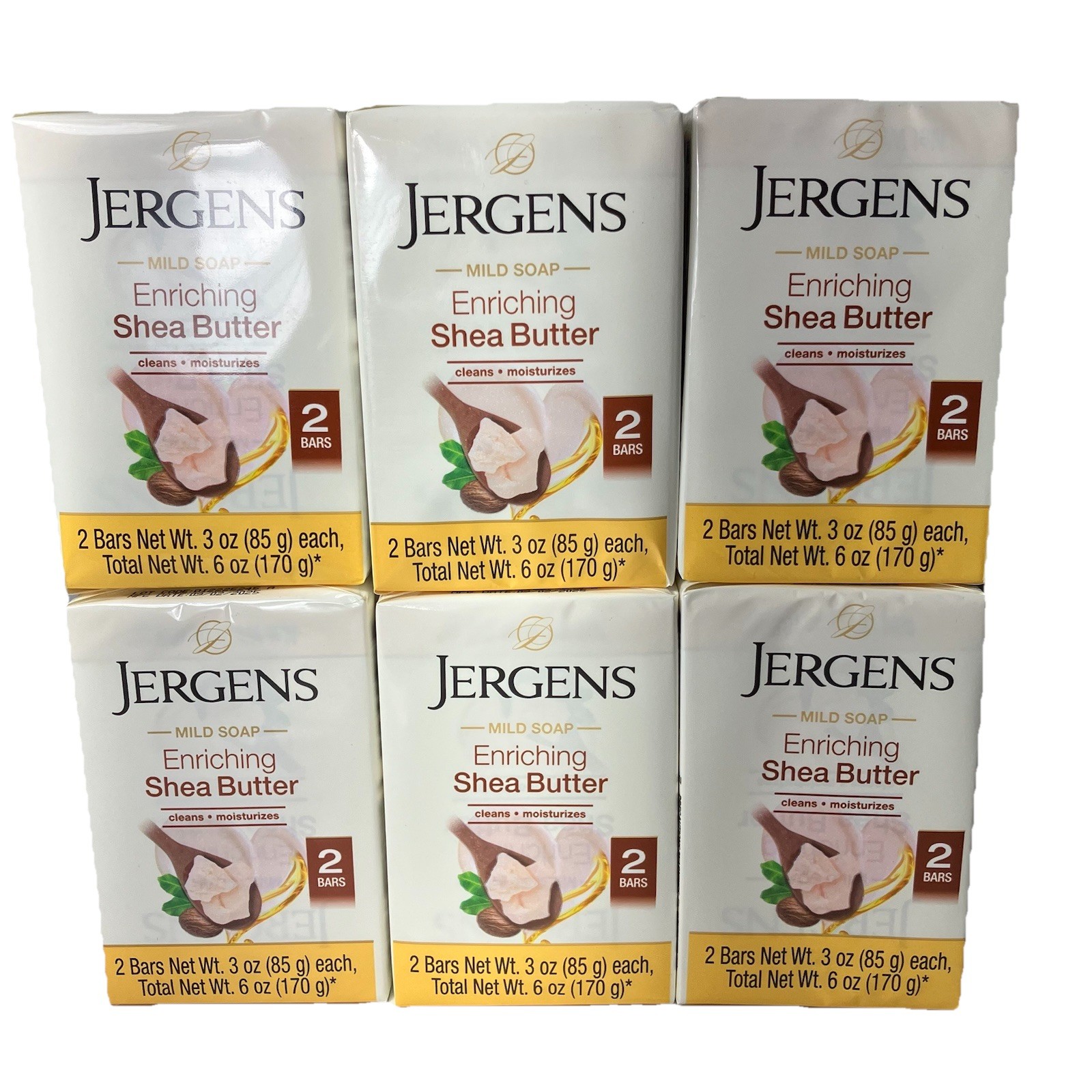 Jergens Mild Soap Enriching Shea Butter Bar Soap (3 oz) Bath & Body Bar 12 Pack