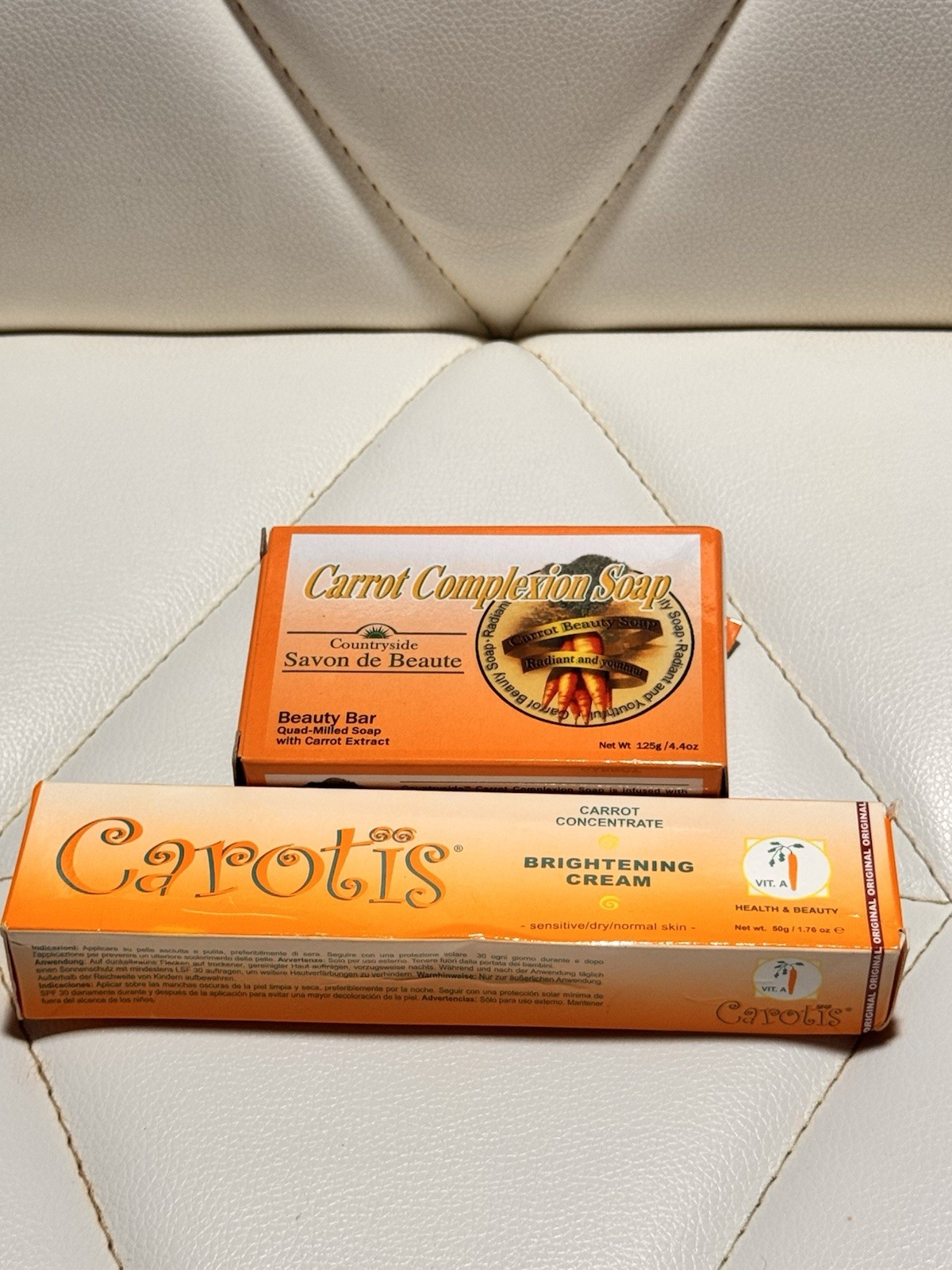 Carrot complexion soap With A Carotis Brightening Cream Perfect Combo.