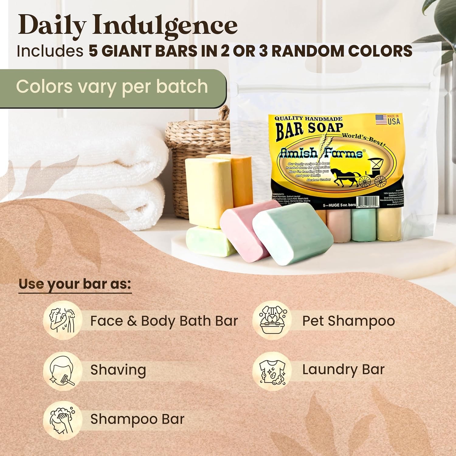 Natural Bentonite Clay Soap – 5 Bars