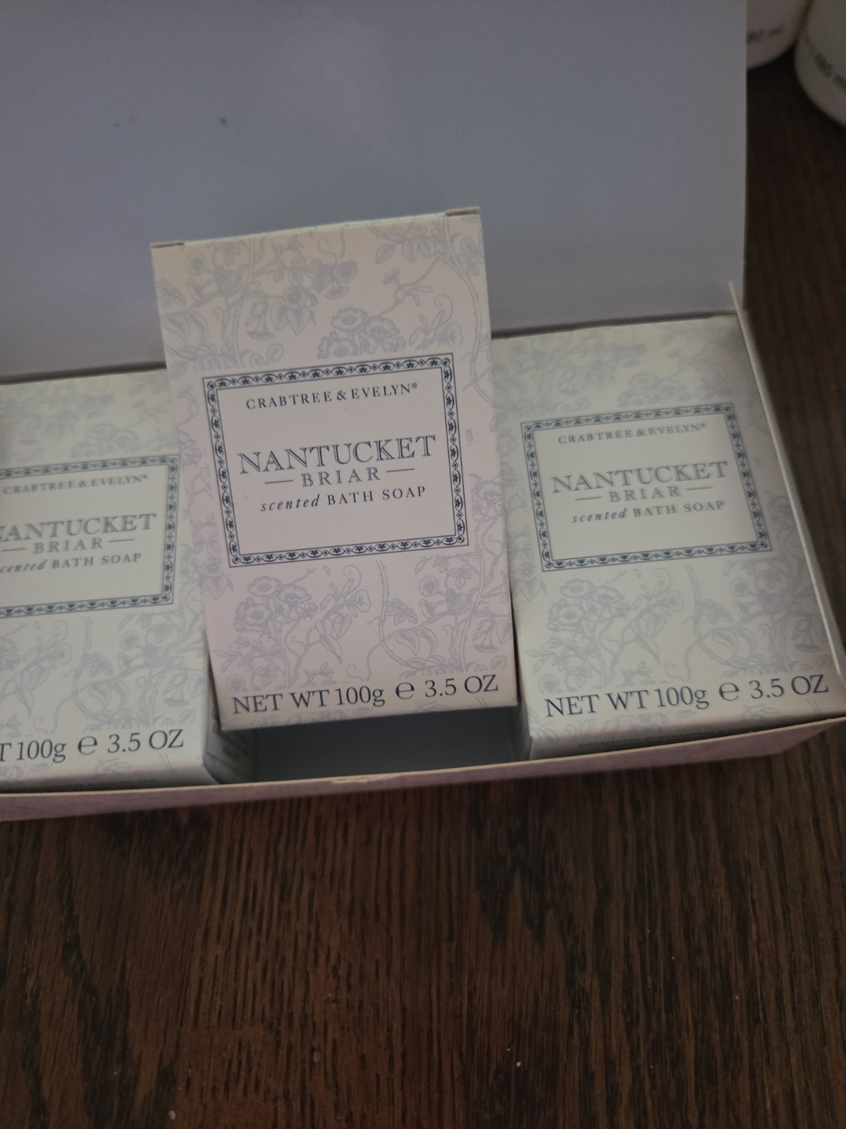 Crabtree & Evelyn Nantucket Briar Scented Bath Soap Set of 3 Bars 3.5 oz 100g Ea