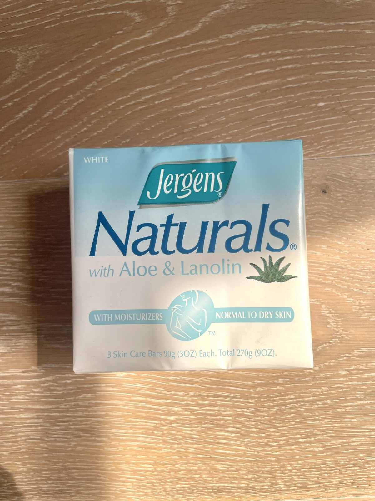Vintage NOS NEW 3pk Jergens Aloe & Lanolin Skin Conditioning Bar 3oz Each