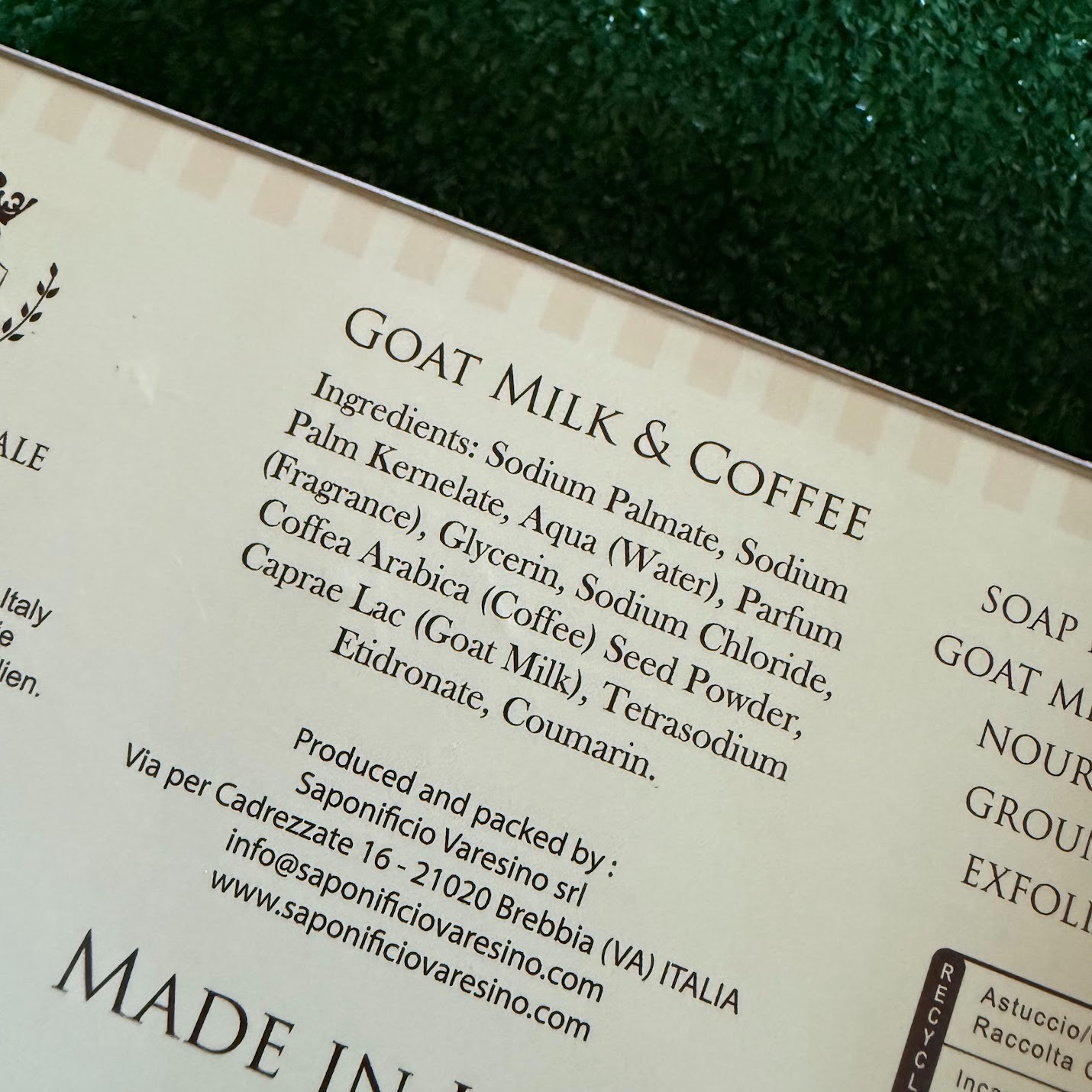 3-Pack Italian Artisan Goat Milk & Coffee Scrub Soap Bar NIB Made in Italy