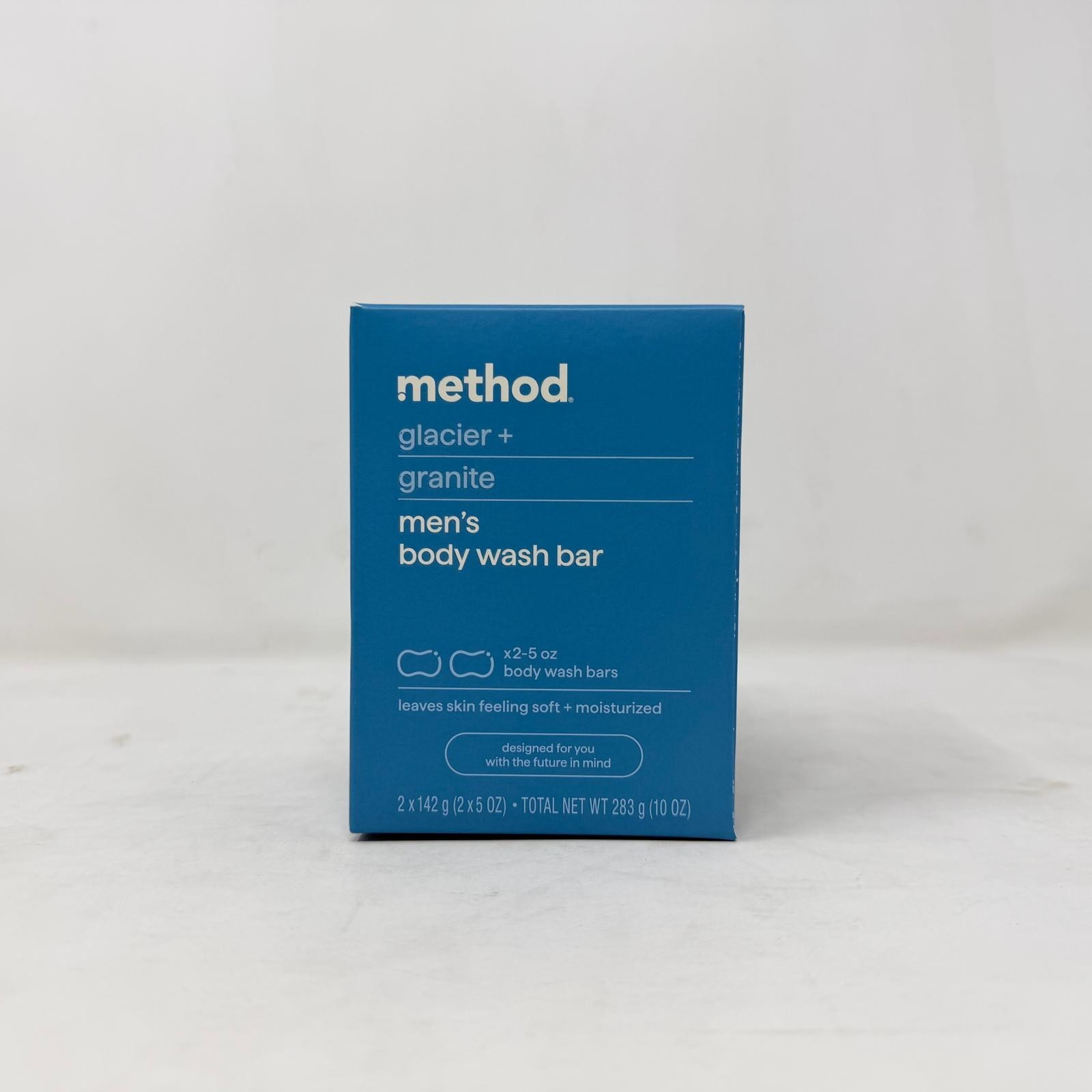 3-Pack Method Men’s Body Wash Bar Soap, Glacier + Granite, 5oz, 2 Count (6 Bars)