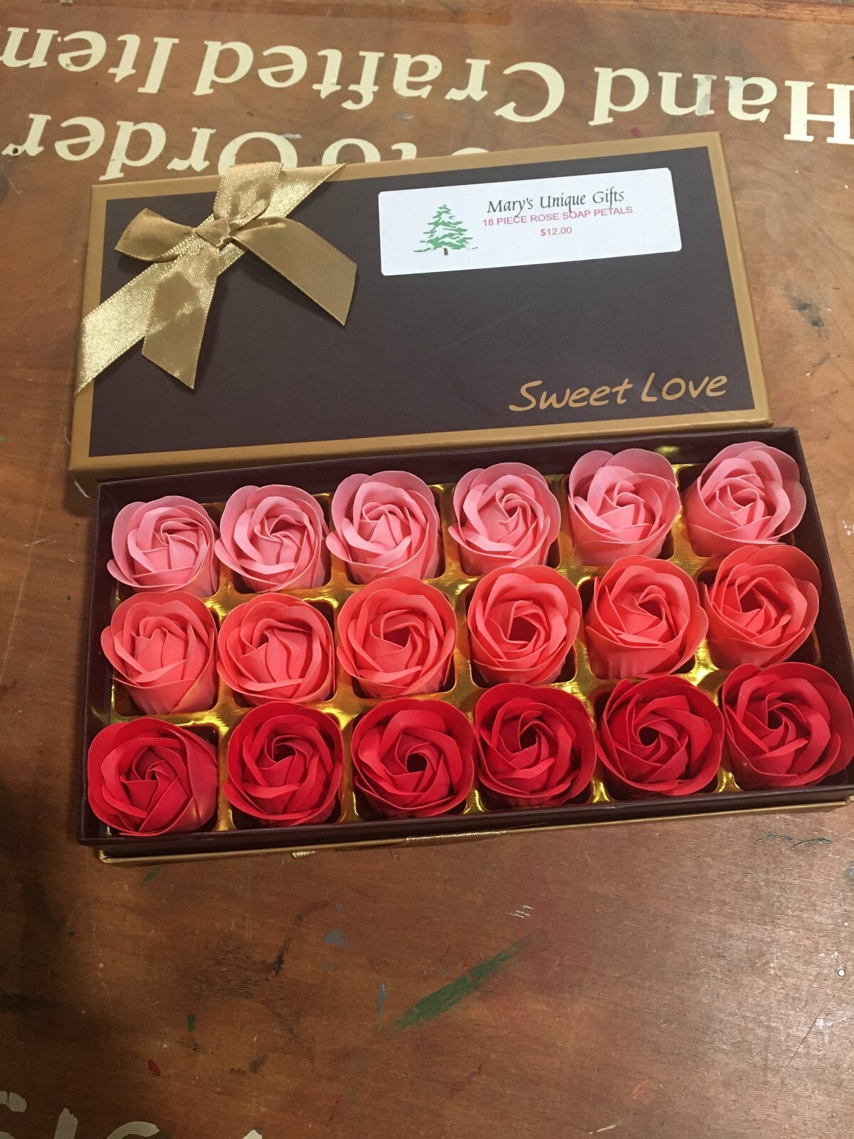 5 BOXES—SWEET LOVE ROSE SOAP PETALS (90 TOTAL PCS) NEW IN BOX
