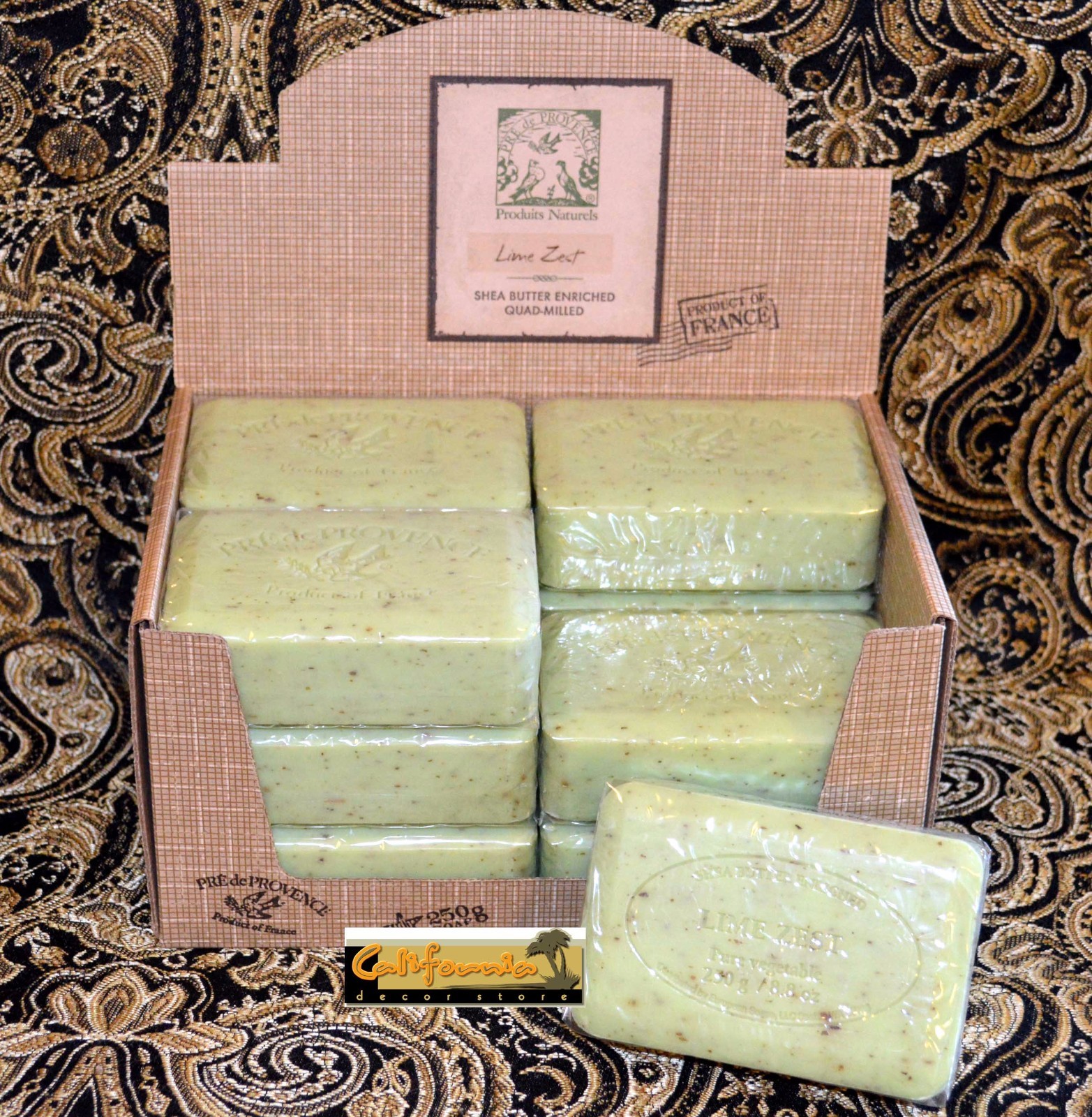 Pre de Provence LIME ZEST Case 12 x 250 Gram French Soap Bath Bars Shea Butter