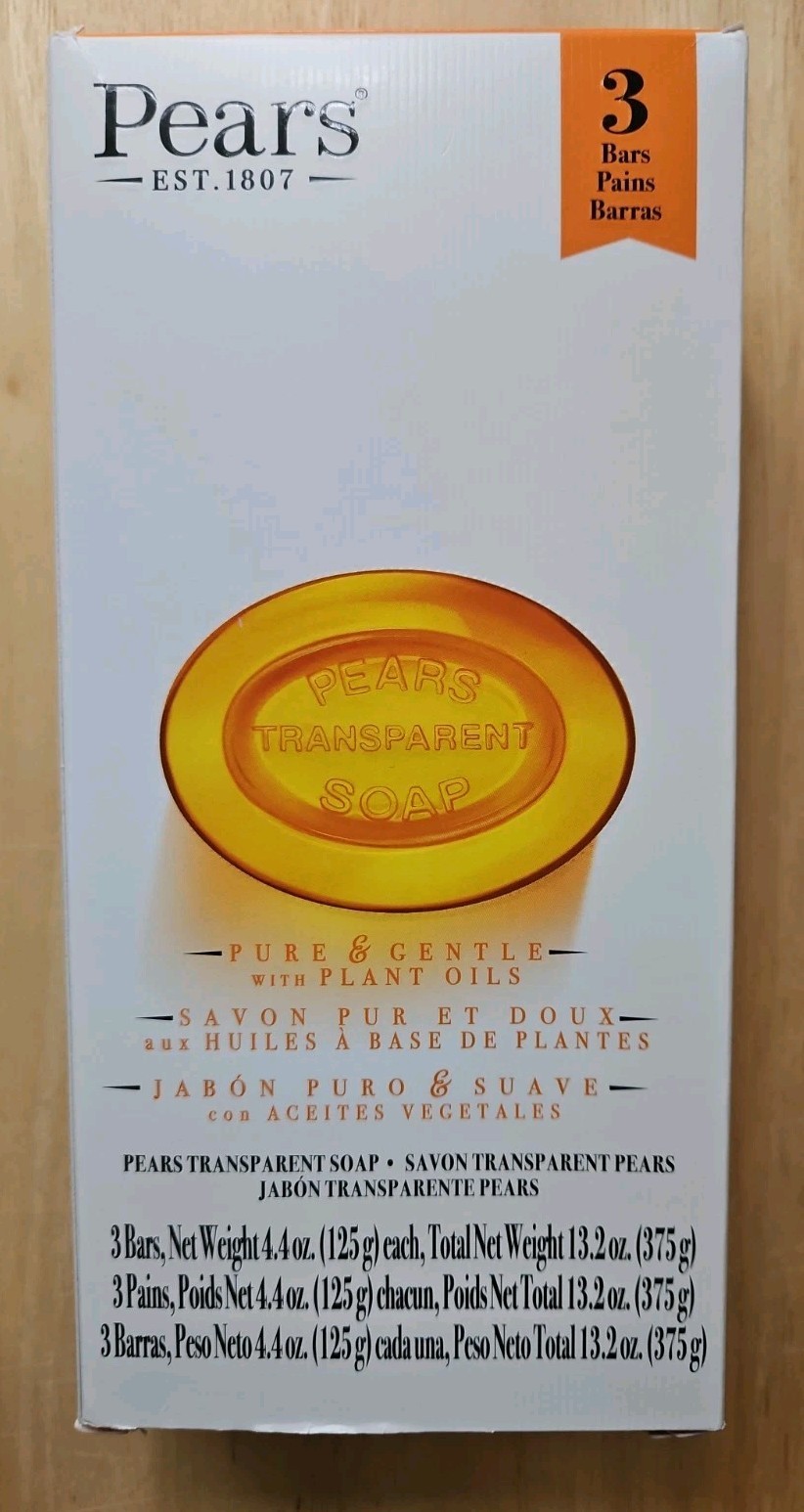 Pears Pure & Gentle Transparent Soap 4.4 oz/Bar Soap 5 Bars