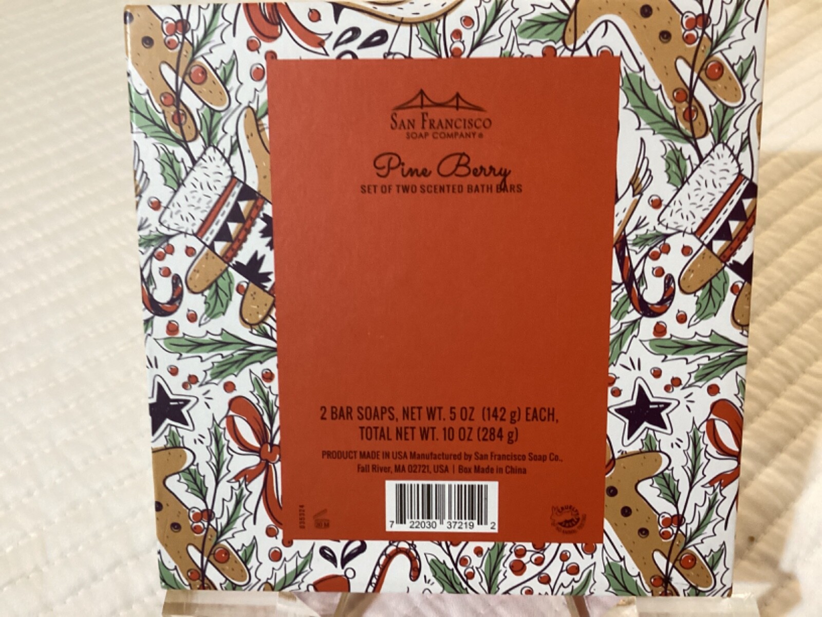 San Francisco Soap Company Pine Berry Scented Bath Bars SET of 2 Original Box