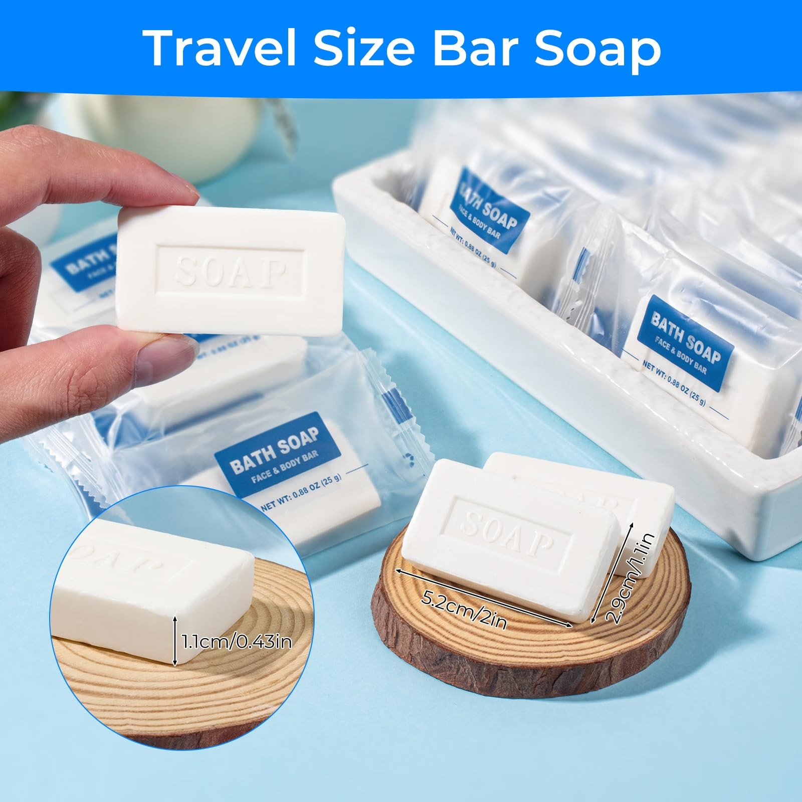 HAIFOTRVA 100 Pack Mini Travel Size Bar Soap Bulk,0.88 oz/25 grams Individual…