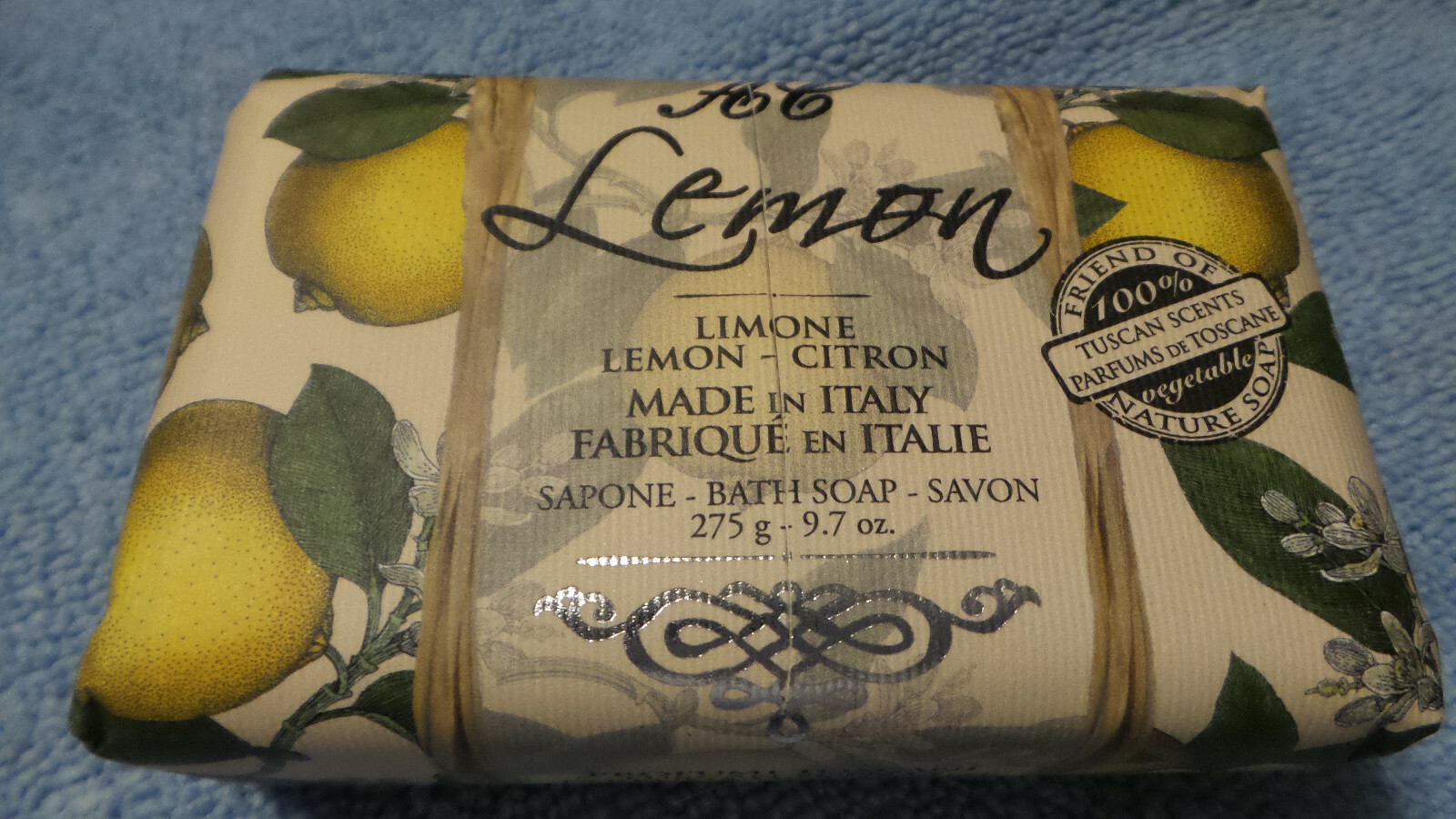 Lemon Luxury Soap Bar Saponerie Mario Fissi Hand Made Made Italy 10.5 oz New