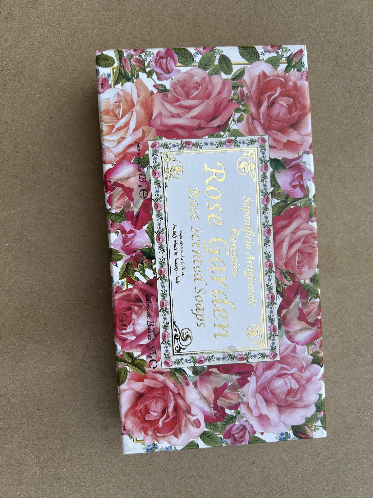 Saponificio Artigianale Fiorentino – Rose Garden Rose Scented Soaps -3 x 4.40 oz